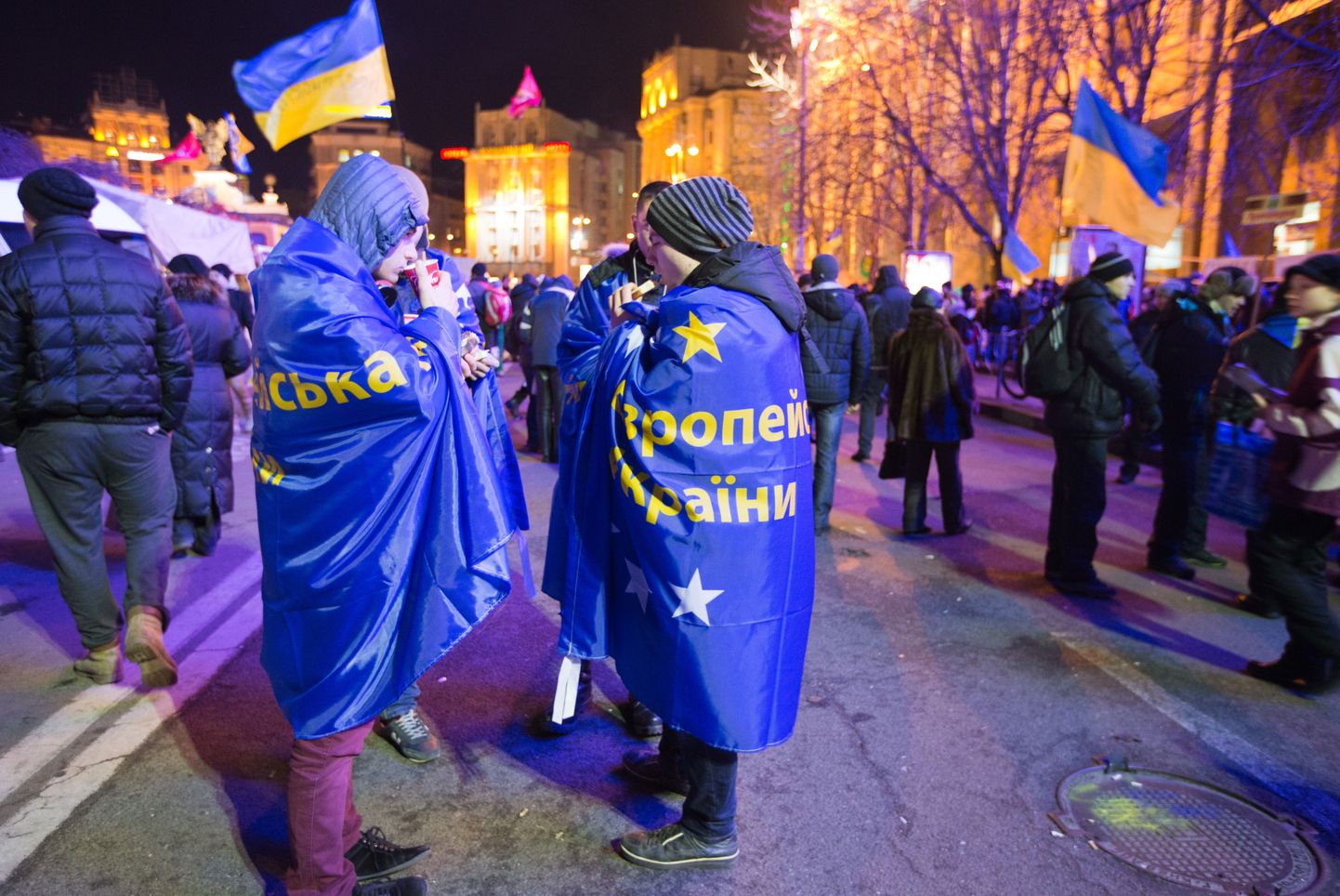 Protestijad üleeile Kiievis Iseseisvuse väljakul.