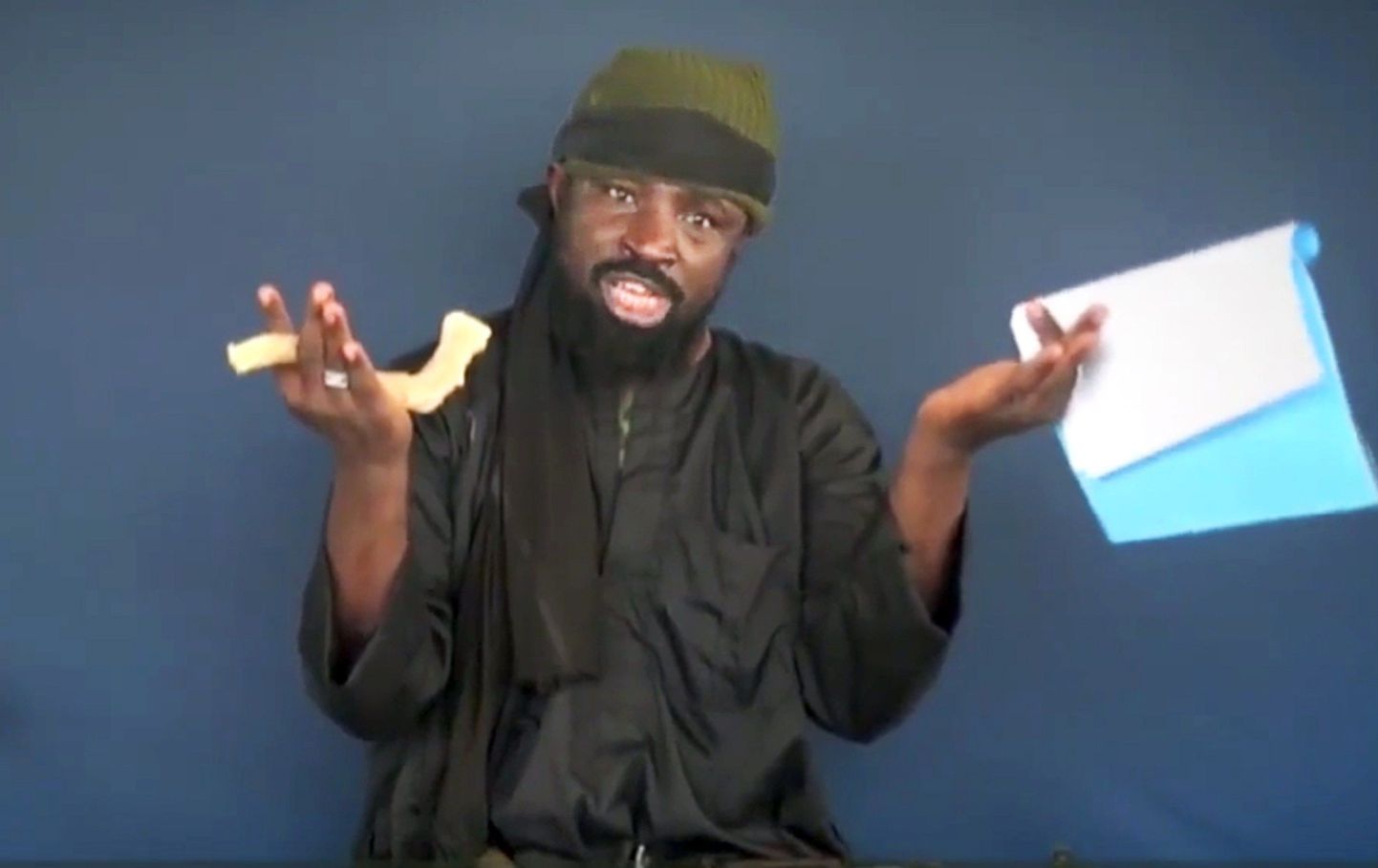 Boko Haram juht Abubakar Shekau selle aasta märtsis avaldatud videol.