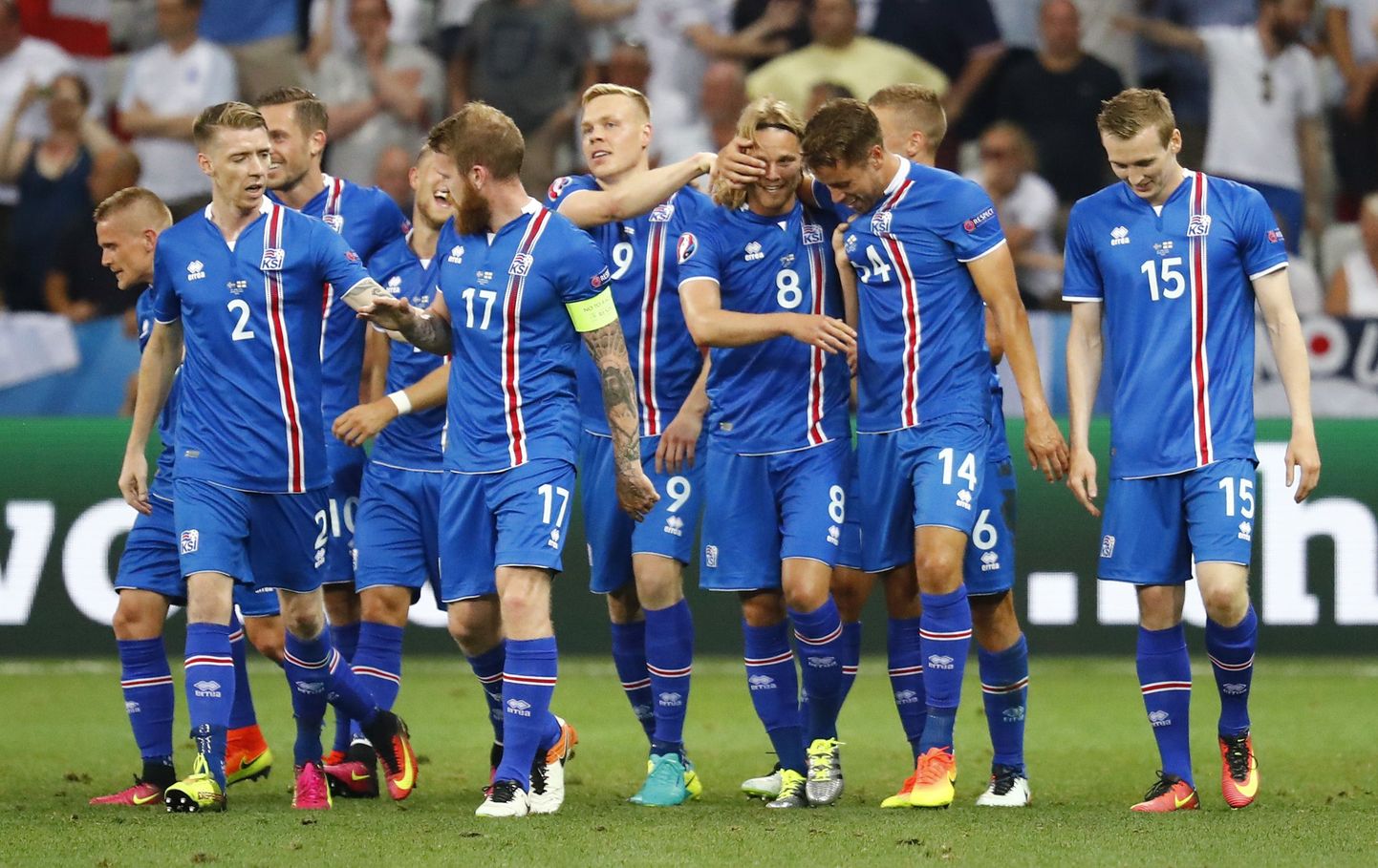 Inglismaa ja Islandi kaheksandikfinaal jalgpalli EMil.