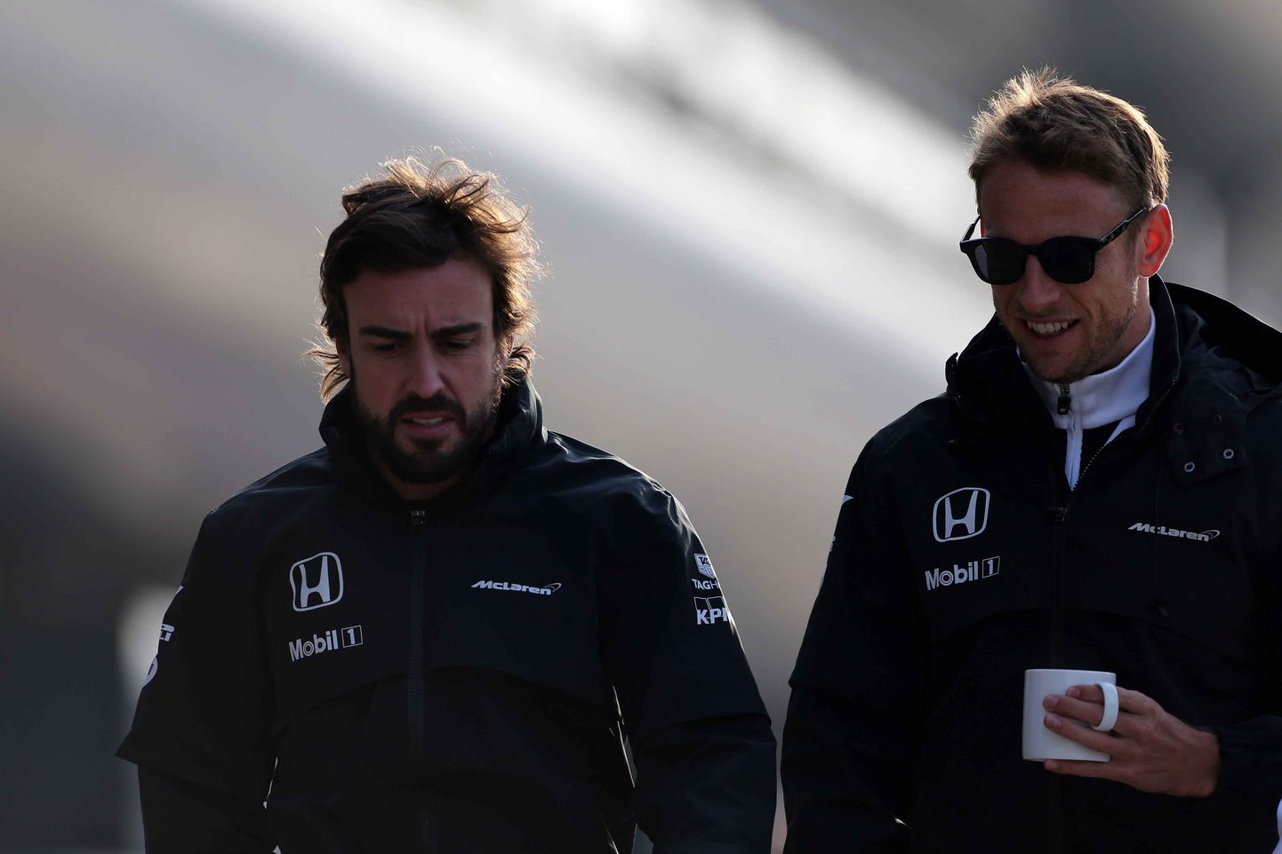 Fernando Alonso (vasakul) ja Jenson Button.