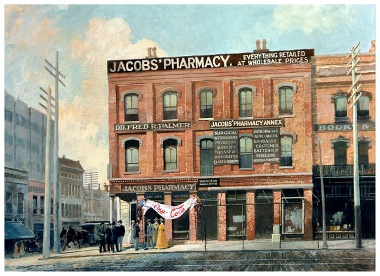 Jacobs Pharmacy Atlantā, kur tika izgudrota kokakola. 