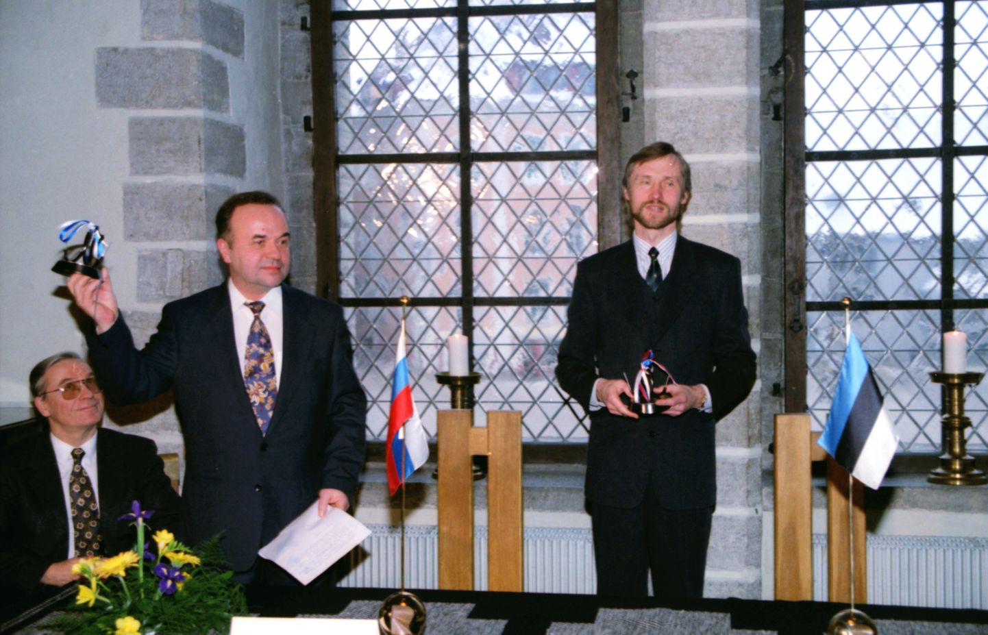 Eesti-Vene optilise sidekaabli avamine Tallinna Raekojas 1996. aastal