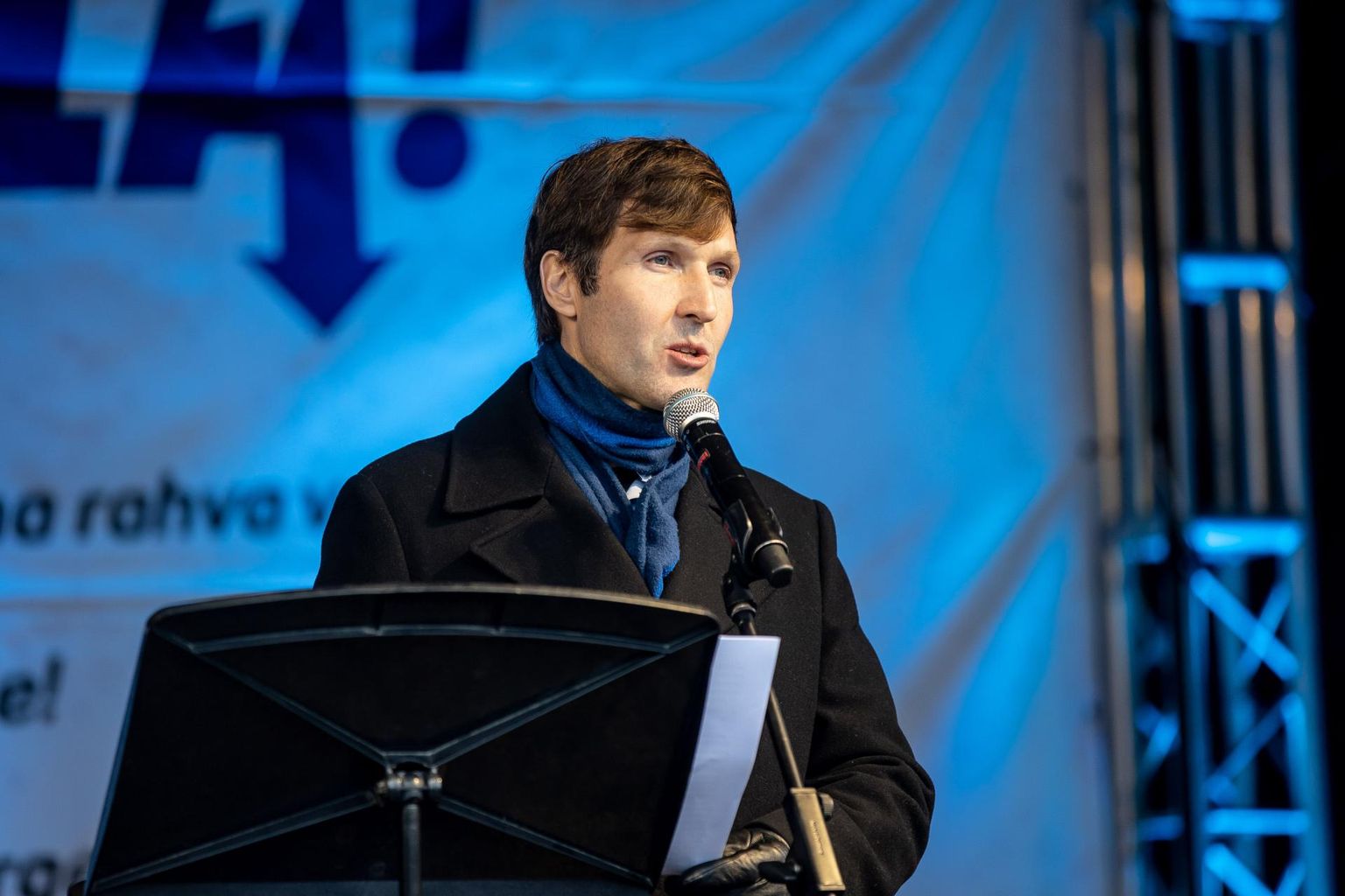 EKRE meeleavaldusel Vabaduse väljakul esines erakonna esimees Martin Helme.