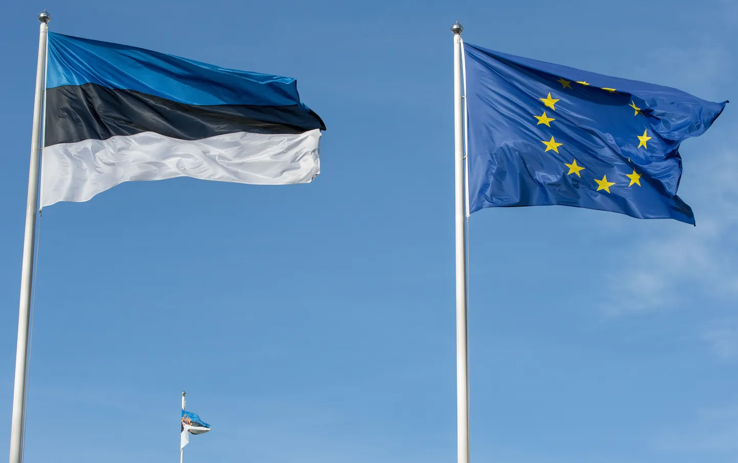 Eesti ja Euroopa Liidu lipp.