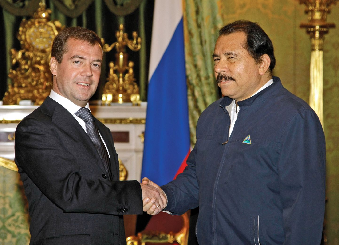 Venemaa Föderatsiooni president Dmitri Medvedev ja Nicaragua riigipea Daniel Ortega täna Moskvas.