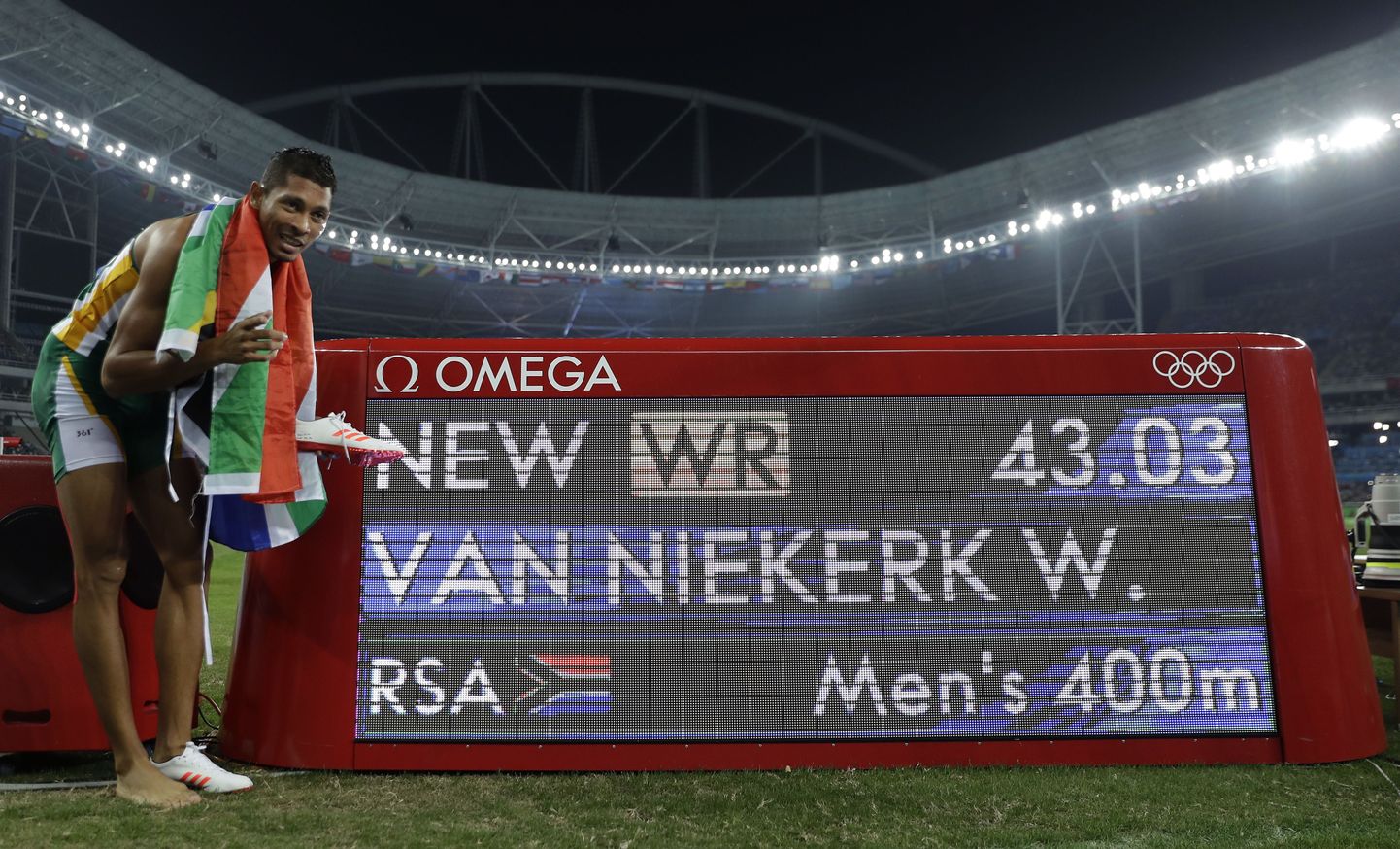 Wayde Van Niekerk oma rekordilise tulemusega.