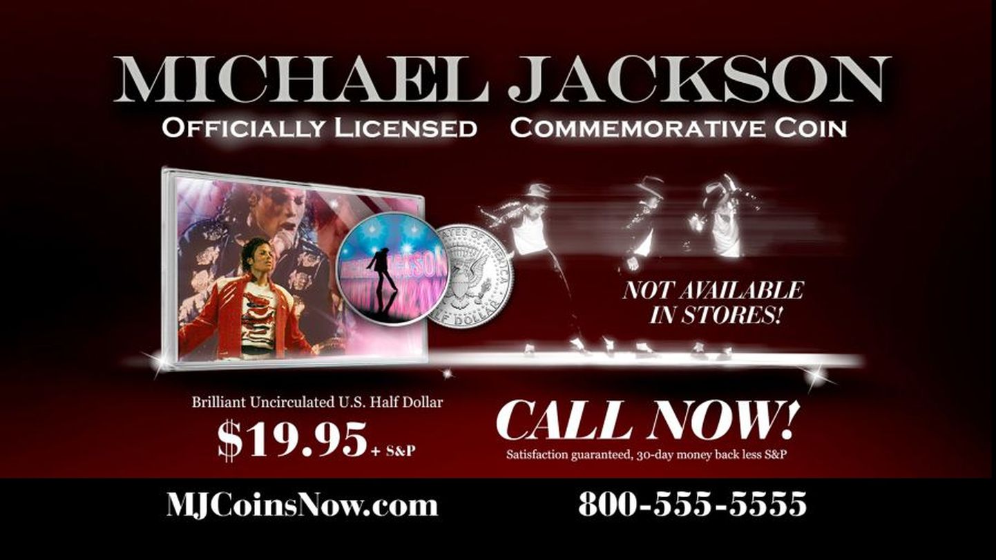 Michael Jacksoni mälestusmündi reklaam