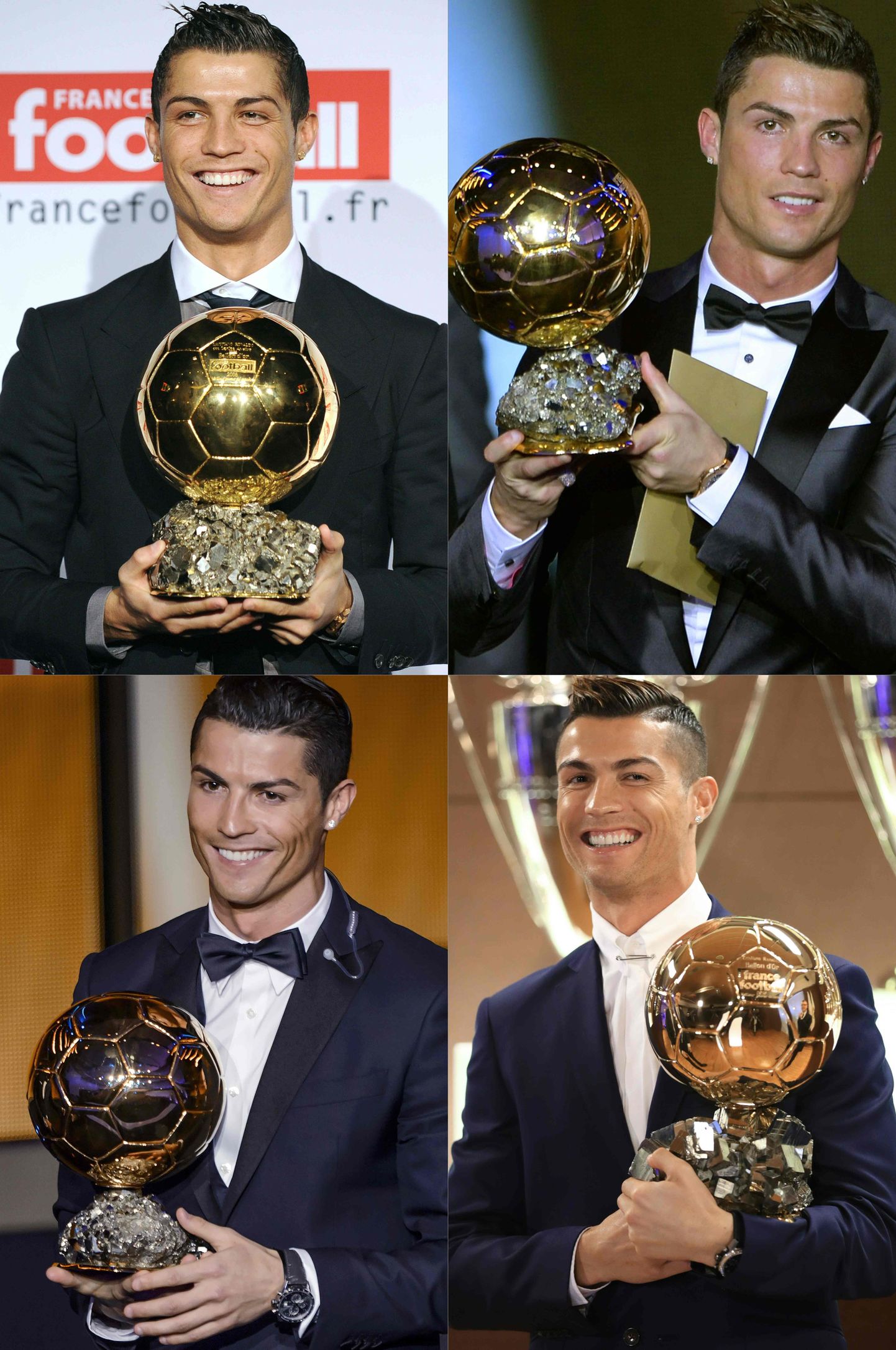 Cristiano Ronaldo on maailma parimaks jalgpalluriks valitud neljal korra.