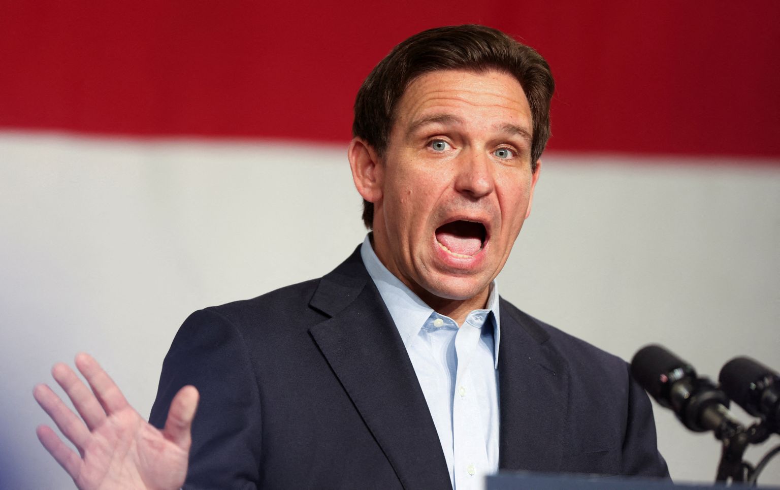 Florida kuberner Ron Desantis esines oma kampaania avaüritusel 30. mail Iowa osariigis.