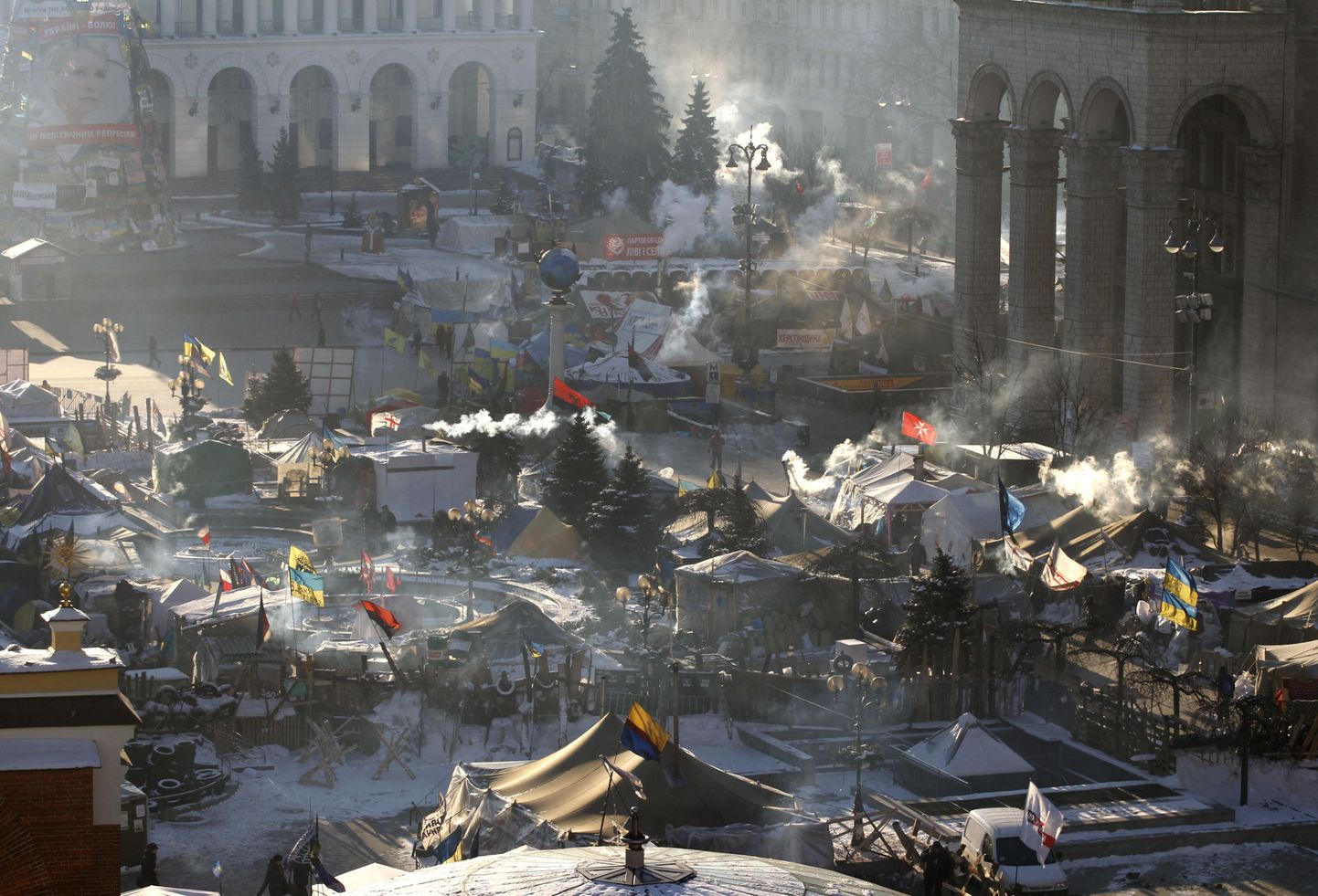 Telklinnak Kiievis Iseseisvuse väljakul 31. jaanuaril.