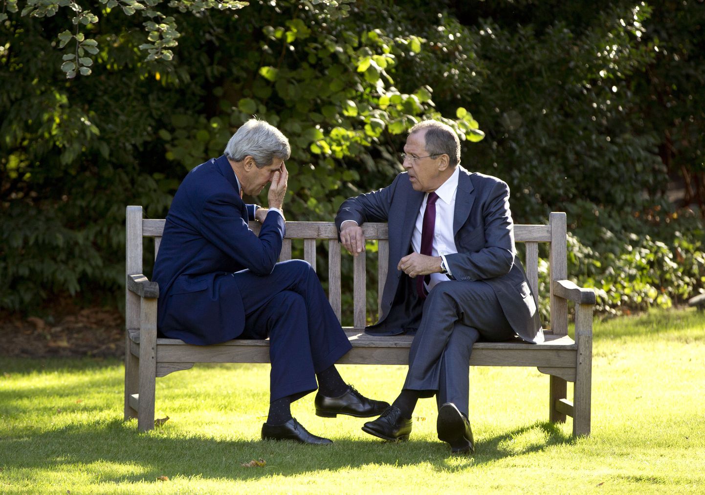 USA välisminister John Kerry eile Pariisis Vene välisministri Sergei Lavroviga kohtumisel.