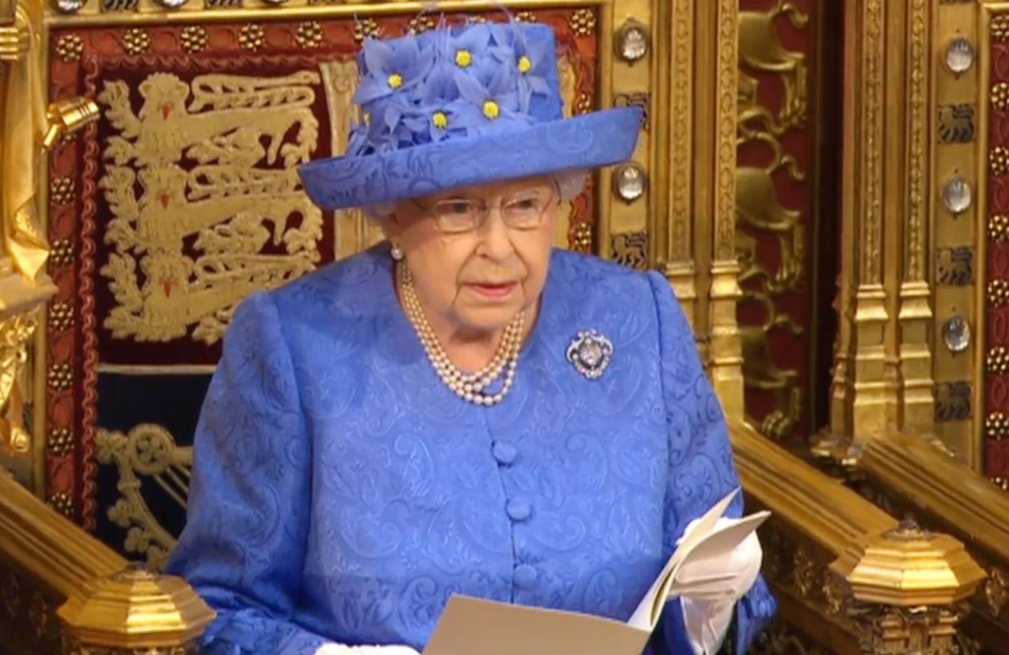 Elizabeth II lugemas täna kuninganna kõnet Westminsteri palees.