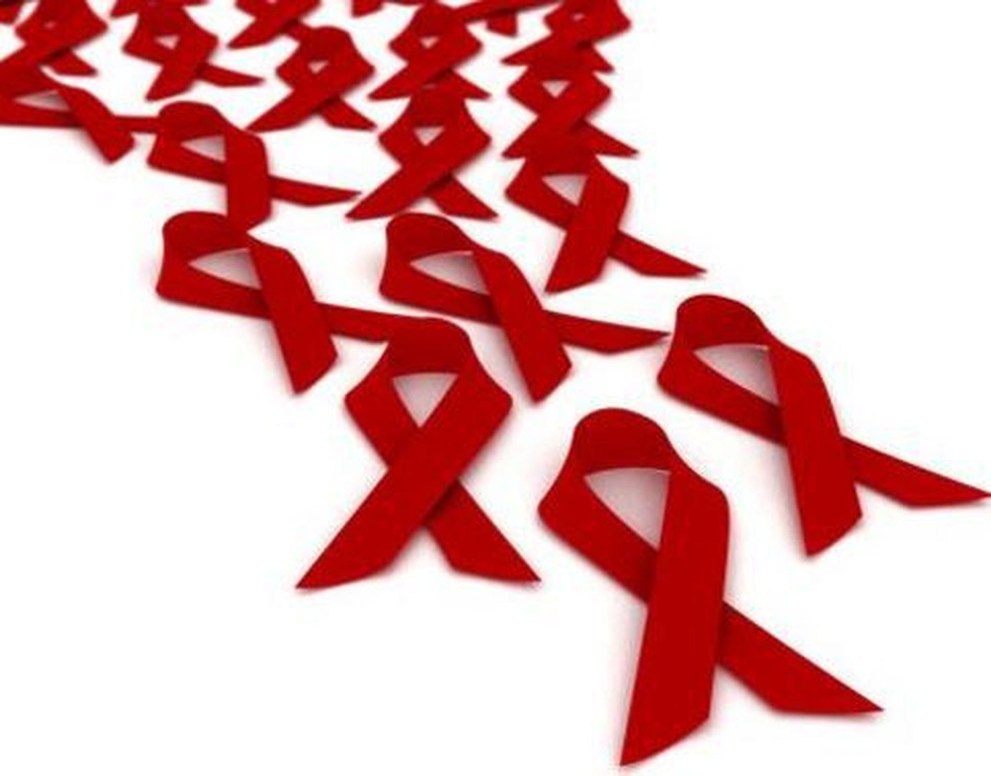Красные ленточки, символизирующие борьбу со СПИДом.