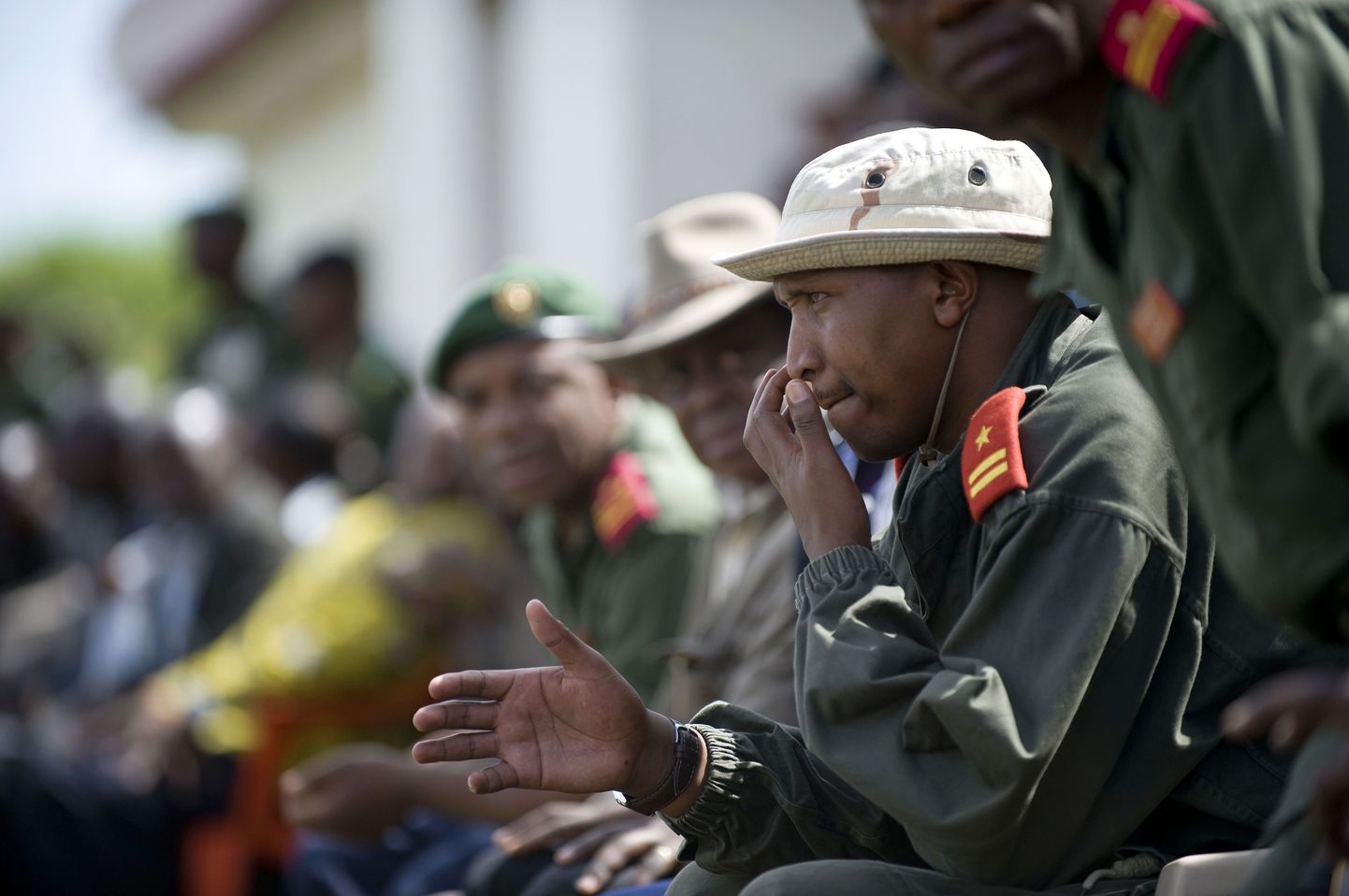 Kongo DV valitsuse poolele läinud endine mässuliste komandör Bosco Ntaganda sõjaväe tseremoonial Põhja-Kivu provintsis.