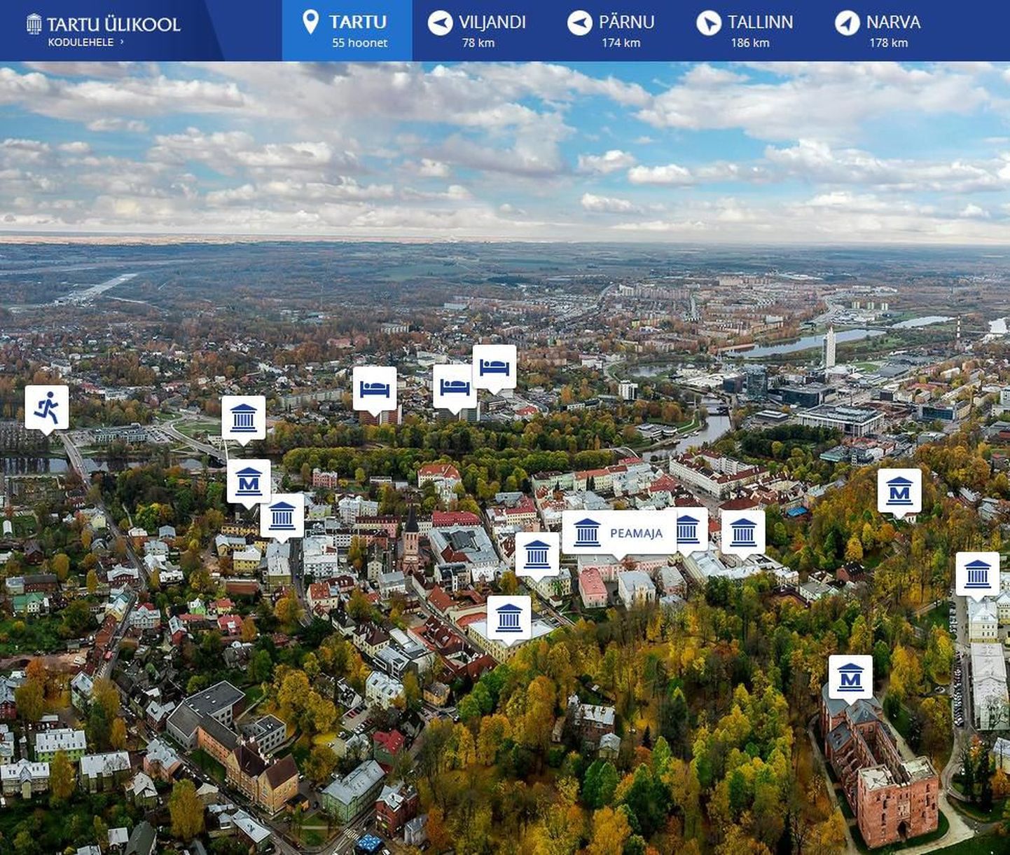 Virtuaaltuur aitab ka välistudengitel Tartu õppehoonete vahel orienteeruda.