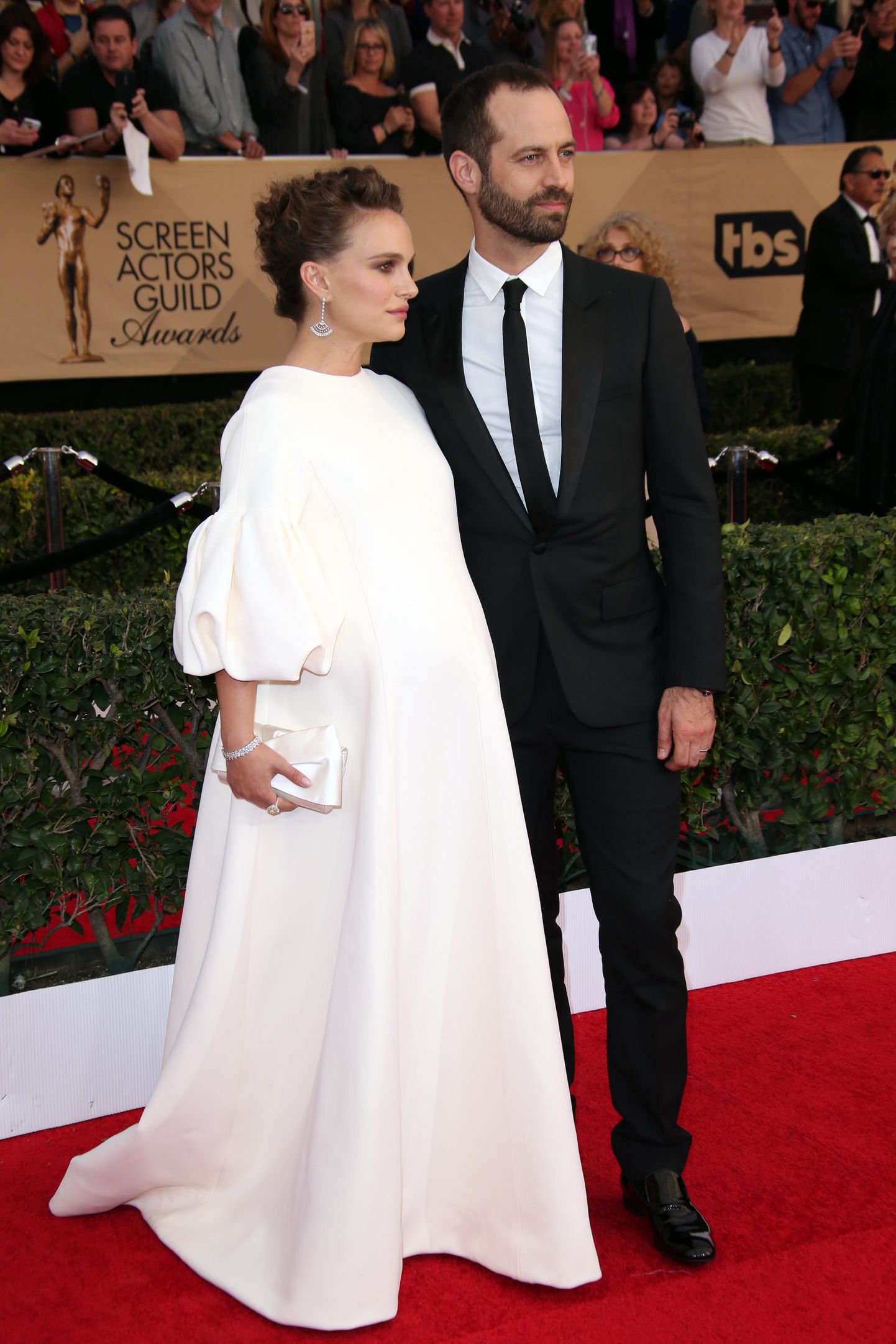 Jan 29, 2017; Los Angeles, CA, USA; Natalie Portman (left) and Benjamin Millepied arrive at the 23rd Annual Screen Actors Guild Awards at the Shrine Auditorium. Mandatory Credit: Dan MacMedan-USA TODAY NETWORK *** Please Use Credit from Credit Field ***