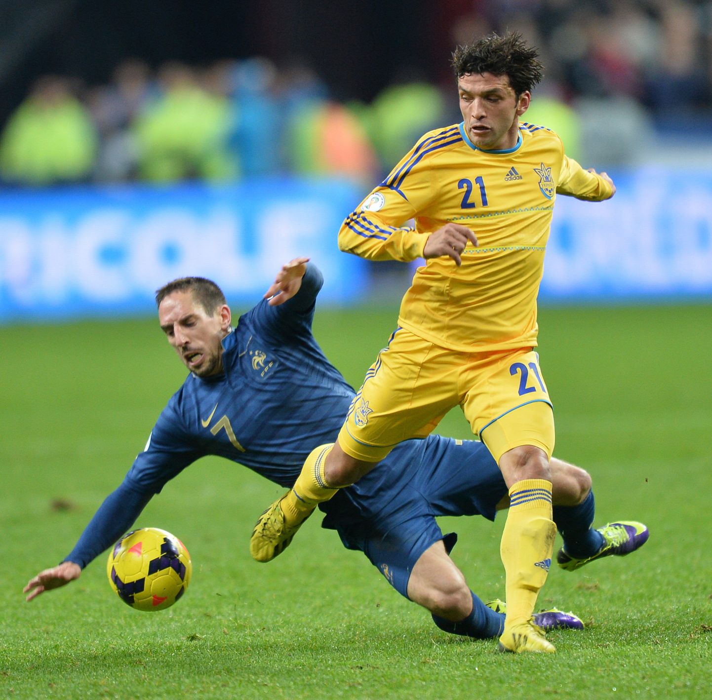 Франк Рибери в матче со сборной Украины.