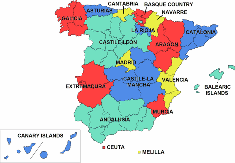 Hispaania piirkonnad