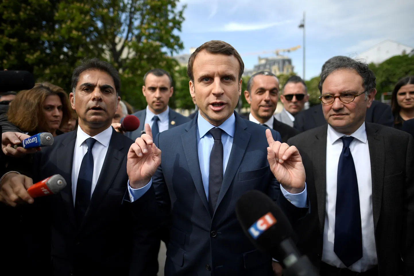 Pühapäeval Prantsusmaa presidendivalimiste avavooru võitnud tsentrist ja endine majandusminister Emmanuel Macron.