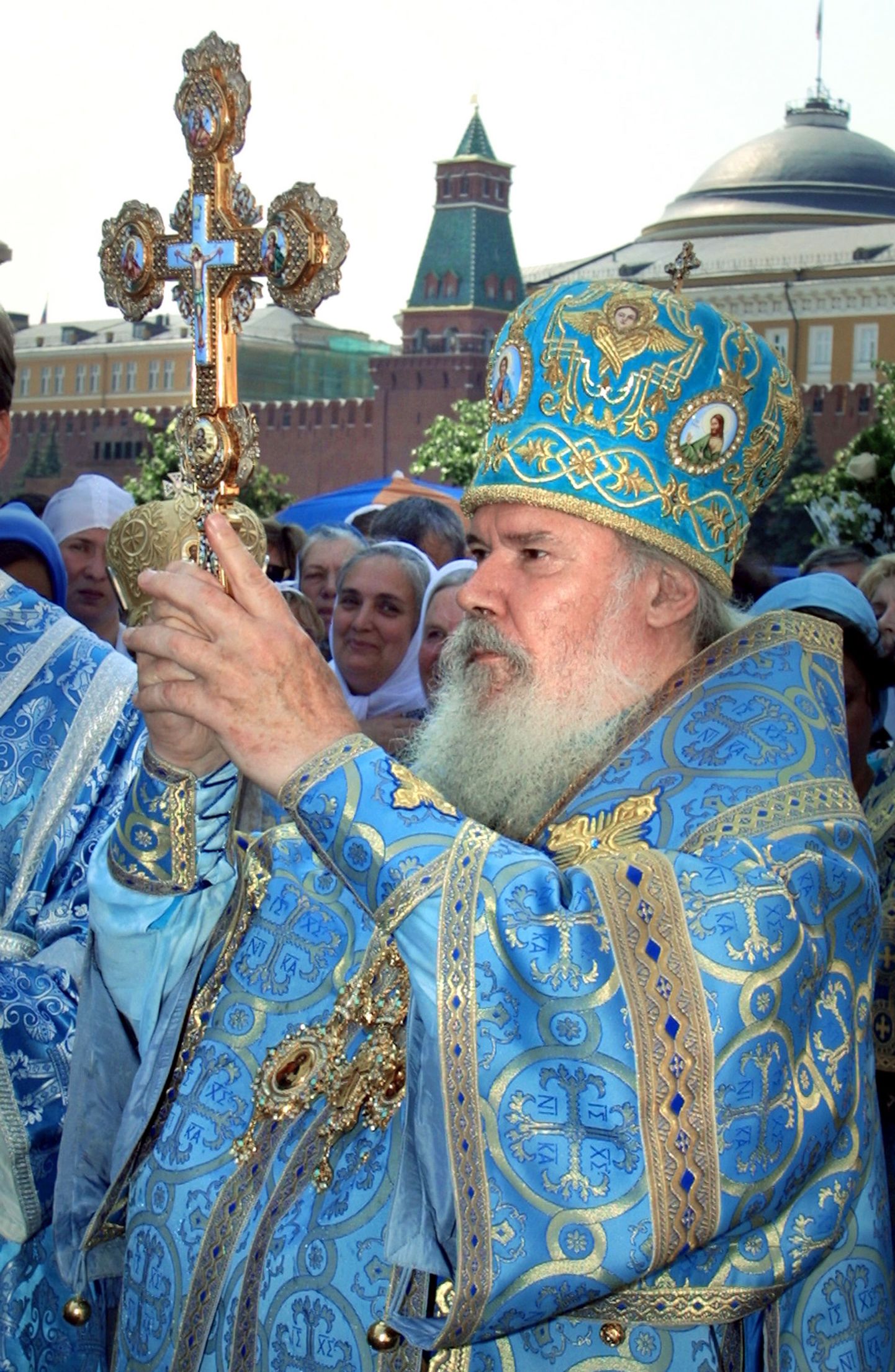 Aleksius II seitsme aasta eest Moskvas Punasel väljakul.
