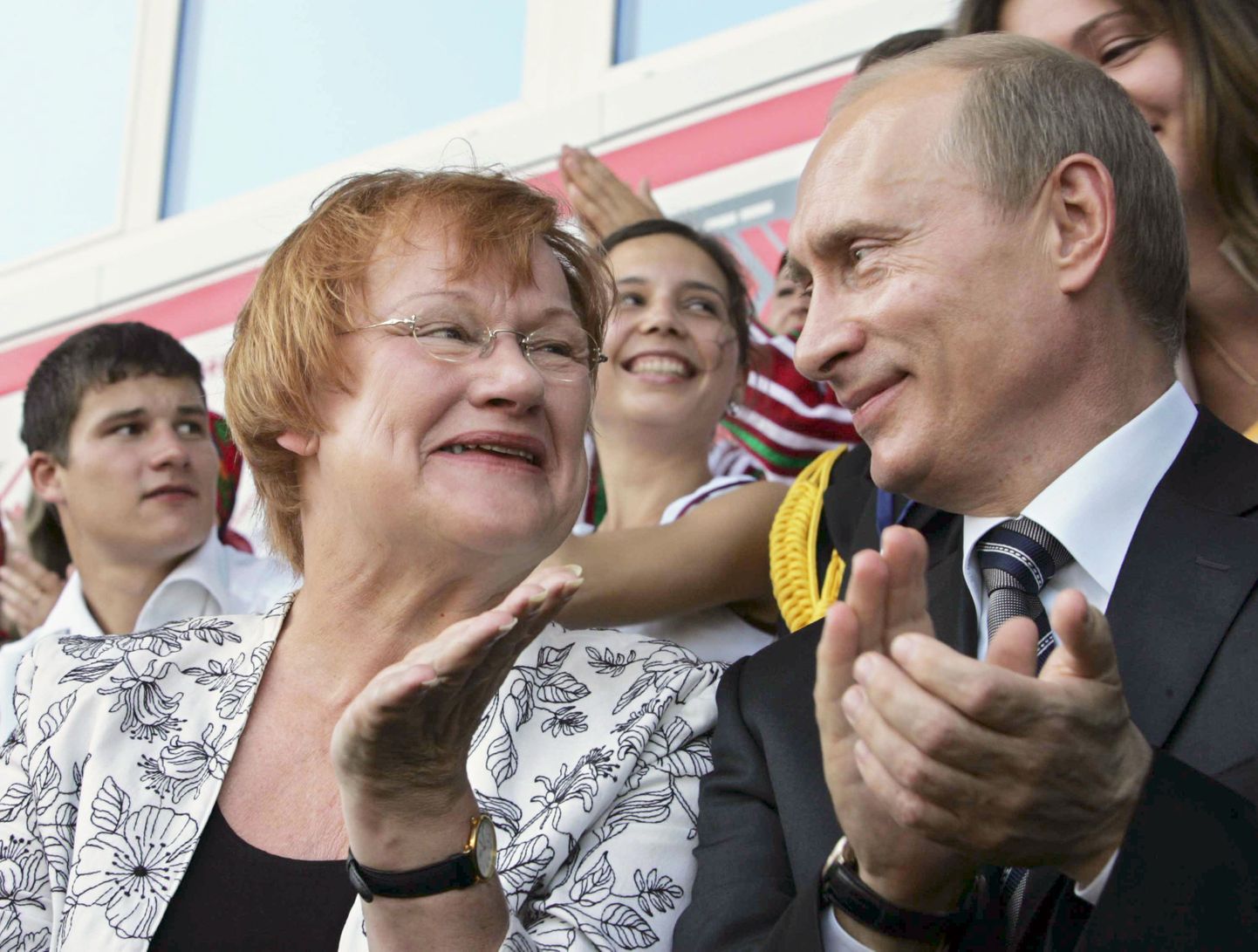 Vladimir Putin ja Tarja Halonen eelmise aasta juulis Hantõ-Mansiiskis.
