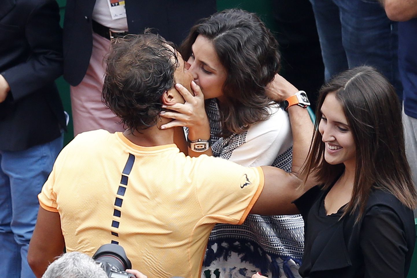 Rafael Nadal pärast võidukat matši suudlemas oma kallimat Xisca Perellot