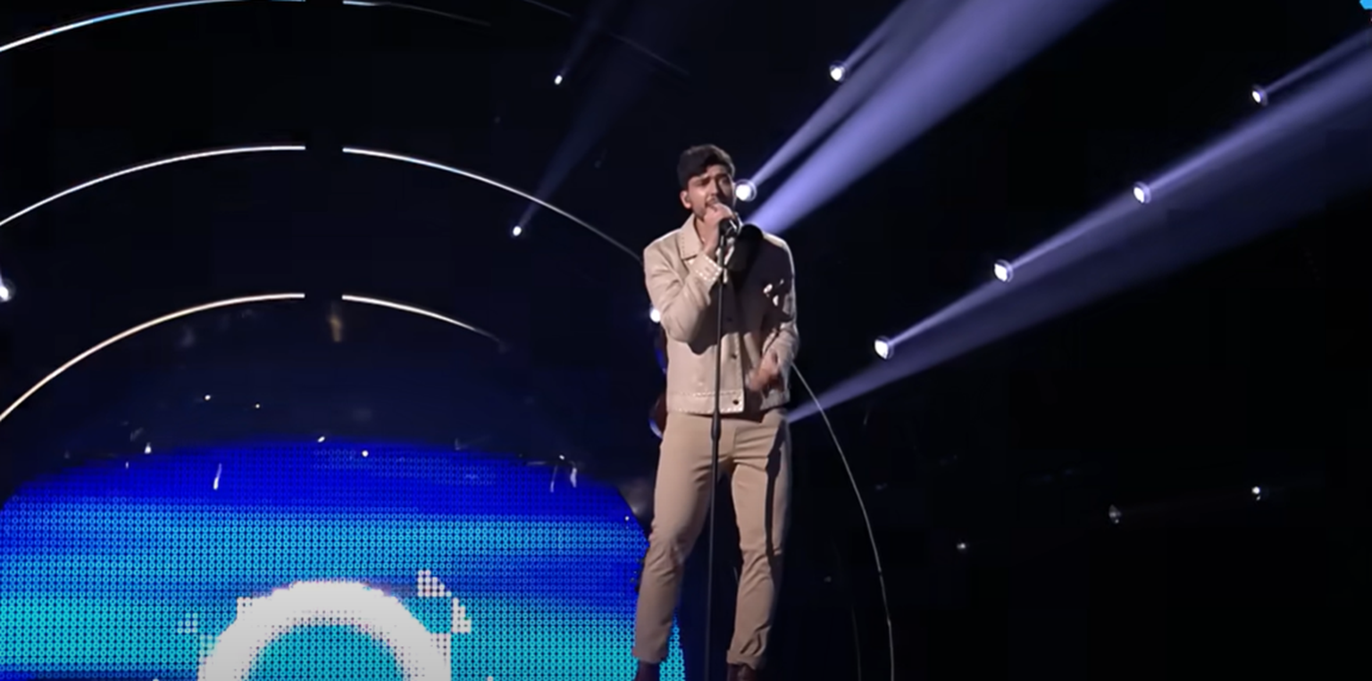 Stefan Eurovisiooni lavaproovi tegemas.