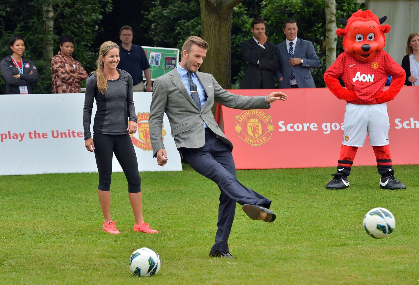 David Beckham olümpiaeelsel heategvusüritusel.