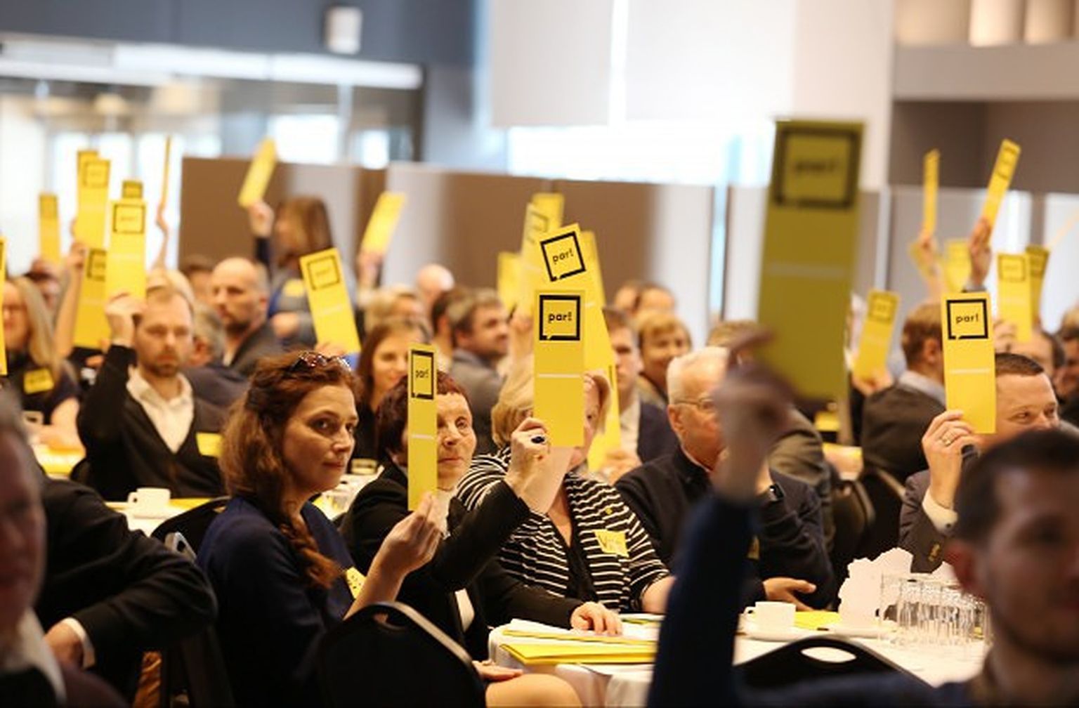 Partijas "Kustība "Par!"" kongress, kurā apspriež partijas gatavošanos 2018.gada Saeimas vēlēšanām