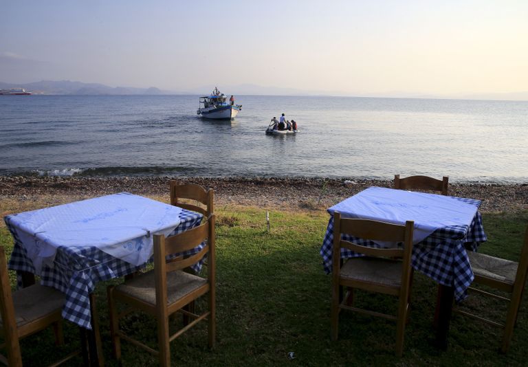 Taverna Kreekas Kosi saarel, taamal tulemas migrandid.