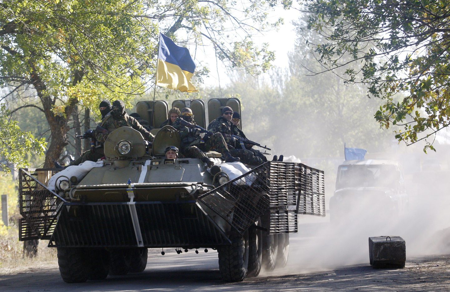 Ukraina sõdurid eile Donetski oblastis.
