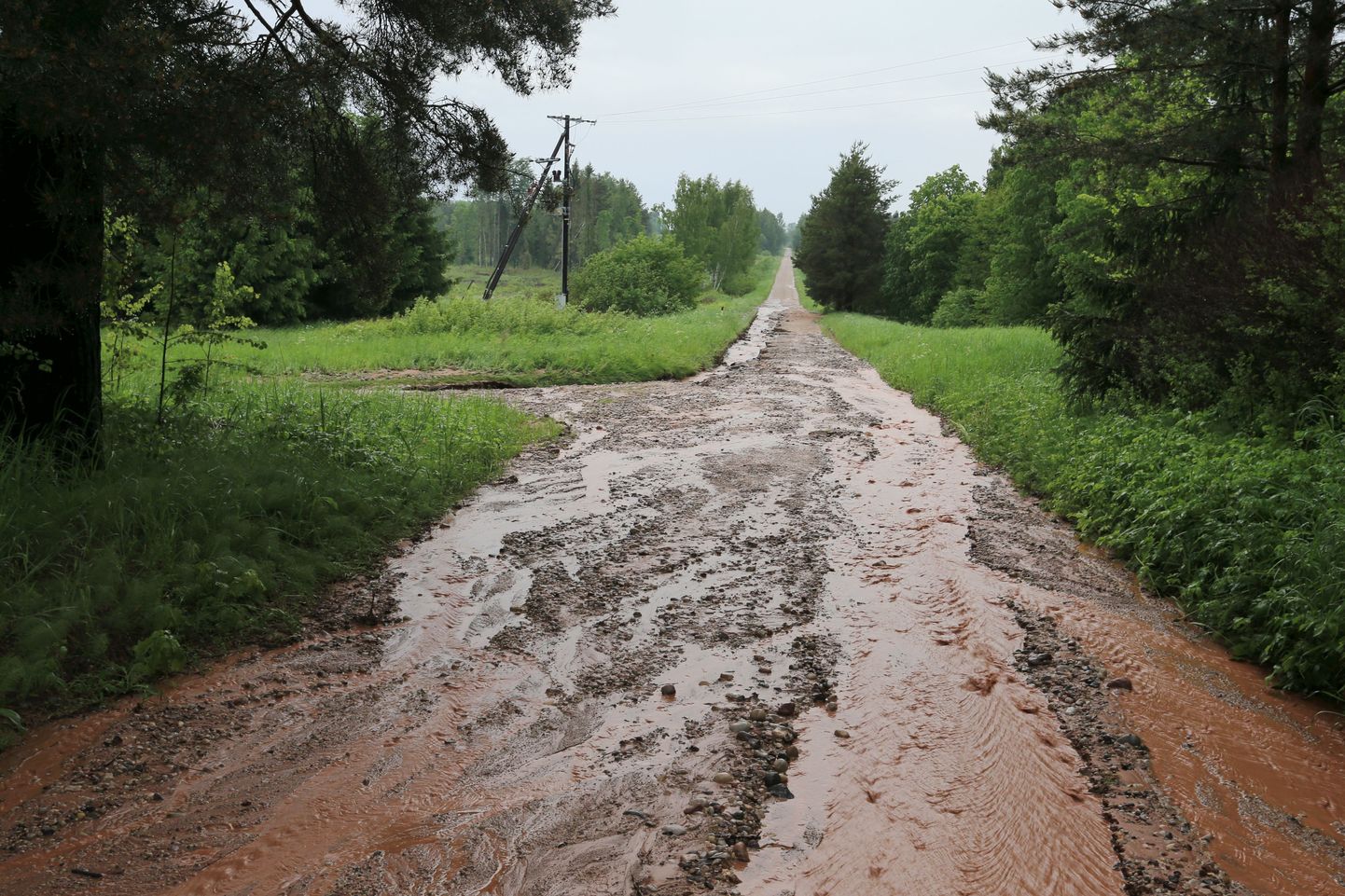 Eilne tugev vihmasada tegi Tartumaa teedel mitmel pool kahju.