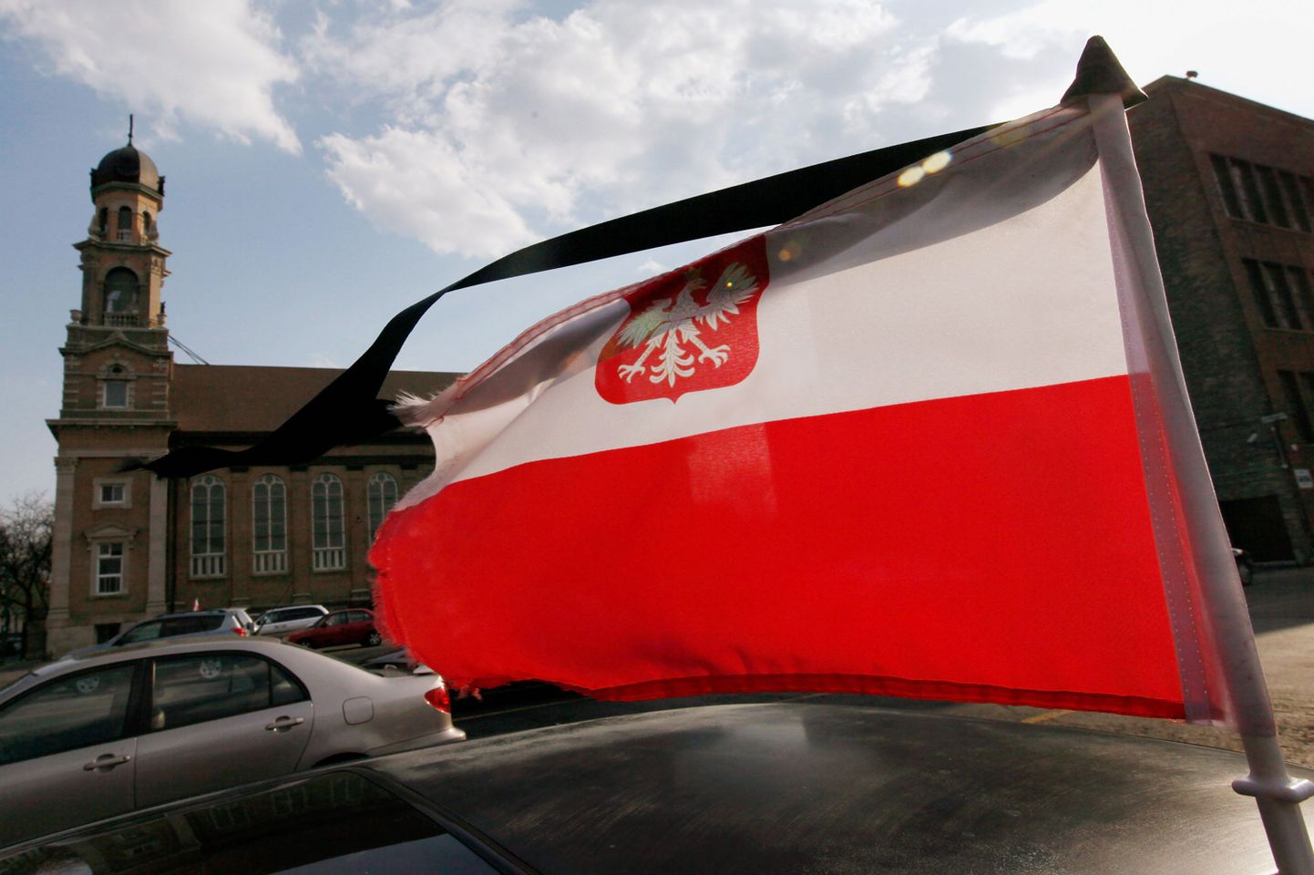 Leinalindiga Poola lipp.