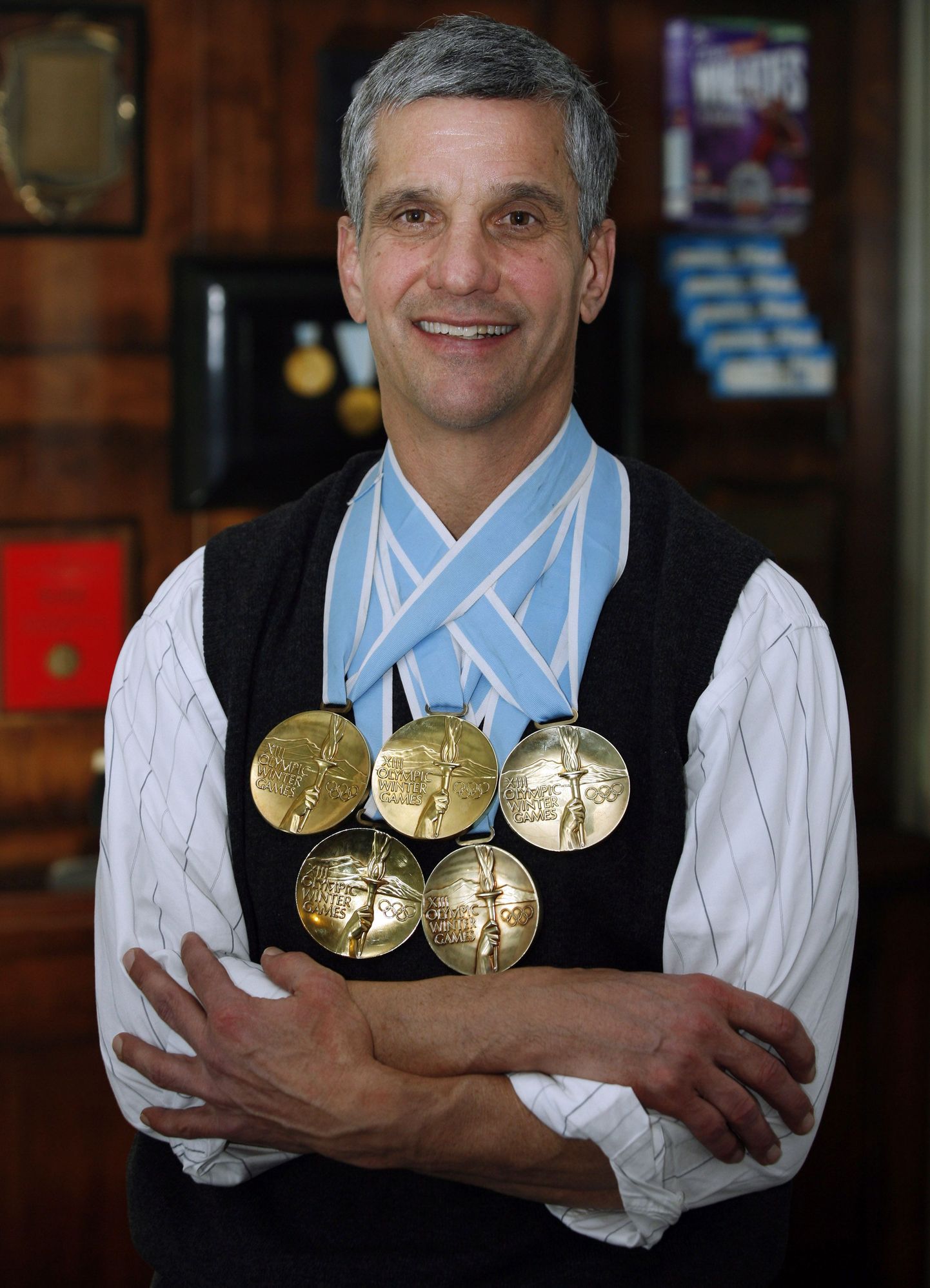 Эрик Хейден в 1980 году выиграл на Олимпиаде пять золотых медалей в конькобежном спорте.