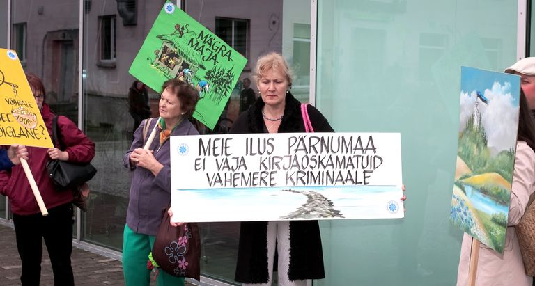 Pagulaste vastane meeleavaldus Pärnus. Foto: Ants Liigus/Pärnu Postimees