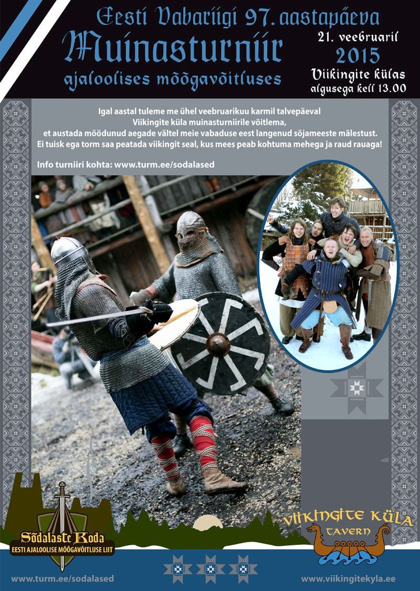 Viikingite Küla linnuse muinasvõitluse turniiri kuulutus
