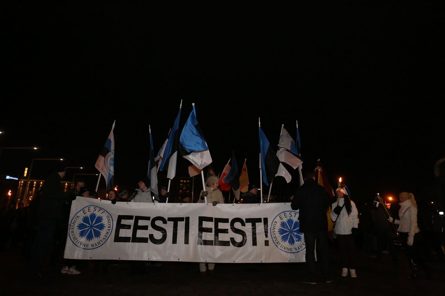 Факельное шествие, организованное молодежным движением EKRE "Синее пробуждение". Иллюстративное фото.