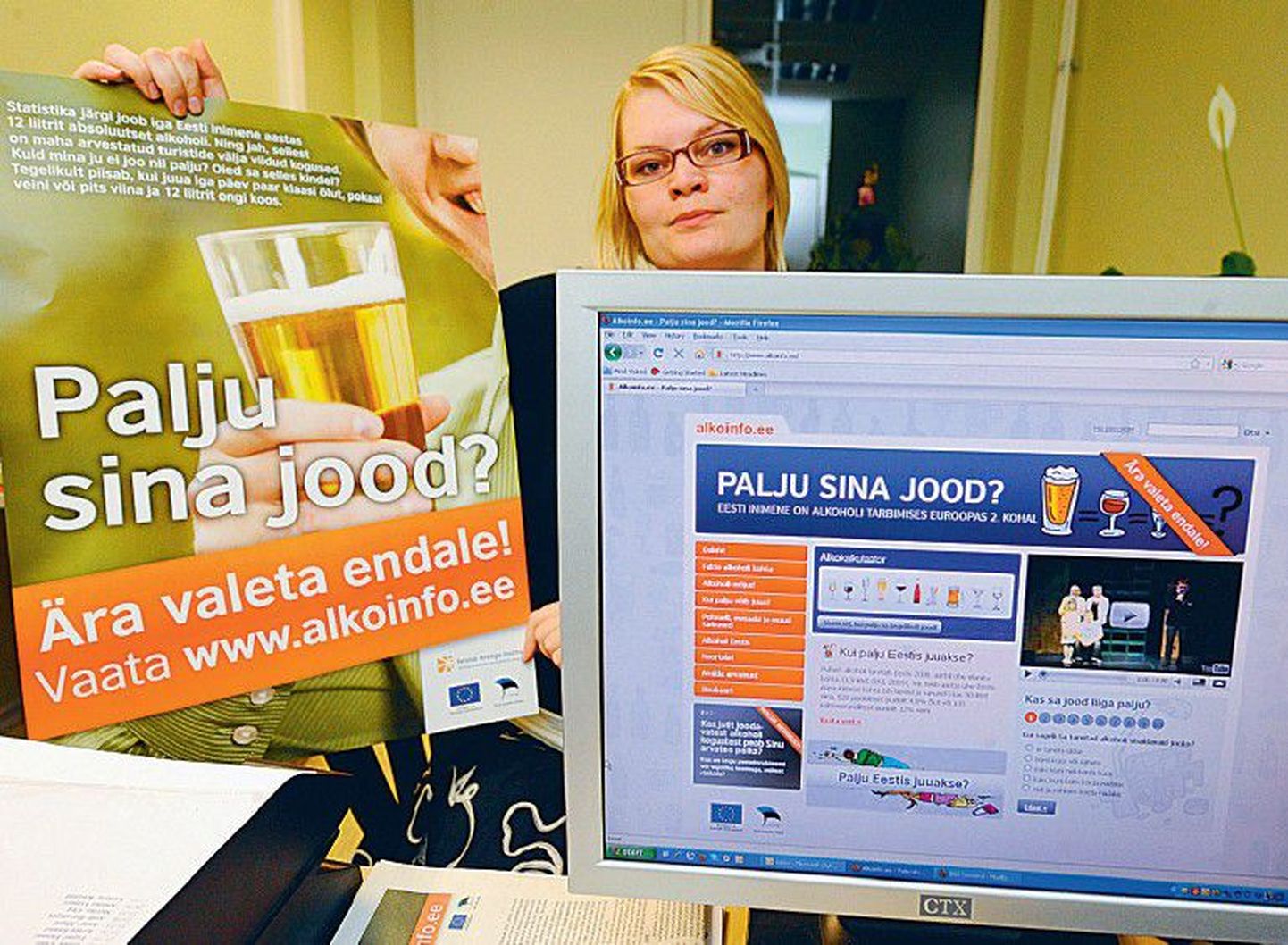 Tervise Arengu Instituudi avalike suhete nõunik Maris Jakobson rõõmustab, et kümned tuhanded inimesed on külastanud nende kampaania «Palju sina jood?» ajaks avatud Alkoinfo kodulehekülge.