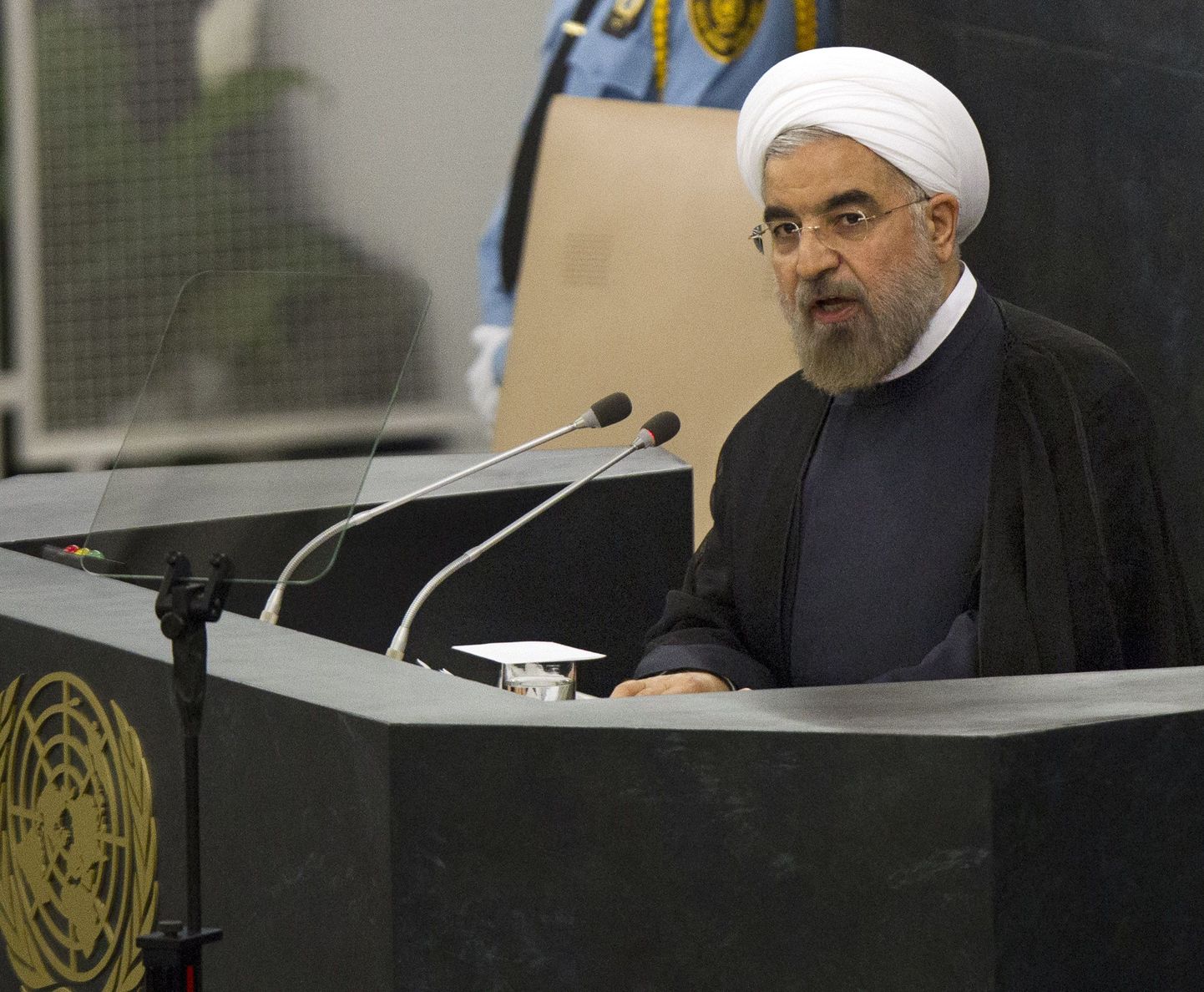 Iraani president Hassan Rowhani ÜRO peaassambleel.