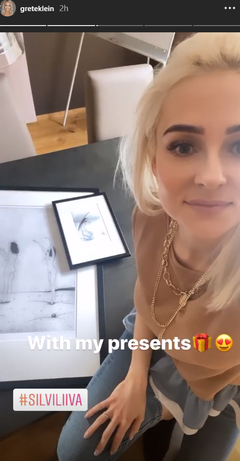 Näitleja Grete Klein näitas fännidele oma Instagrami lugudes sünnipäevaks saadud hinnalist kingtust.