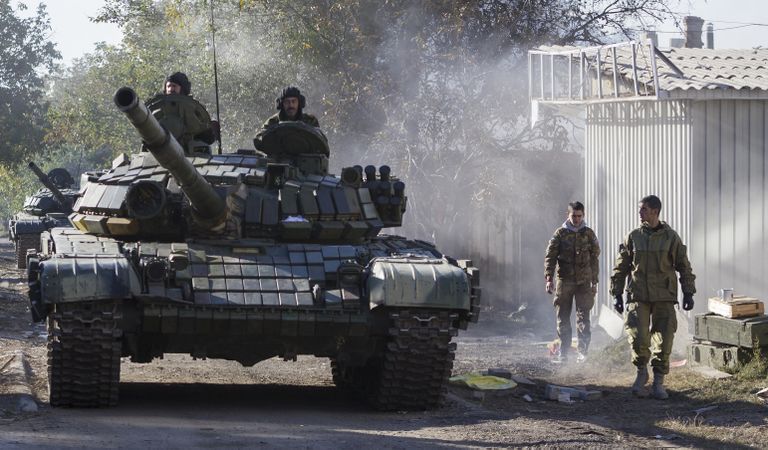 Kremlimeelse rühmituse tank Donetskis. 