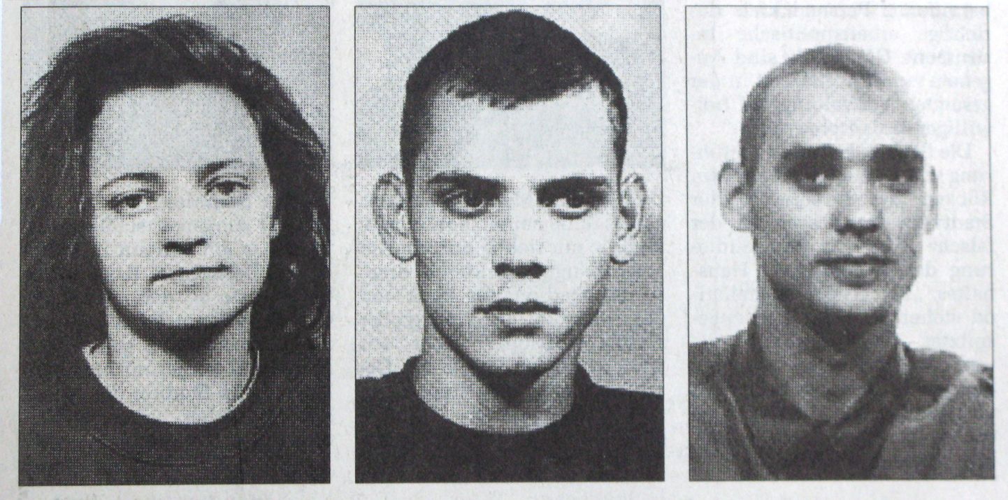 Väidetavad «kebabimõrvarid» Beate Zschäpe (vasakult), Uwe Böhnhardt ja Uwe Mundlos kuulutati tagaotsitavaks juba 1998. aastal. Zschäpe andis end eelmisel nädalal politseile üles, Uwed sooritasid enesetapu.