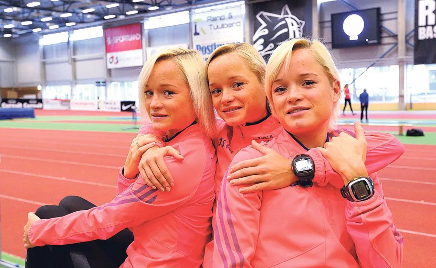 Kolmikõed Leila (vasakult), Lily ja Liina Luik jooksid lõppeval aastal palju isiklikke rekordeid.