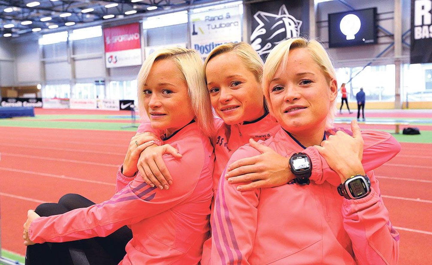 Kolmikõed Leila (vasakult), Lily ja Liina Luik jooksid lõppeval aastal palju isiklikke rekordeid.