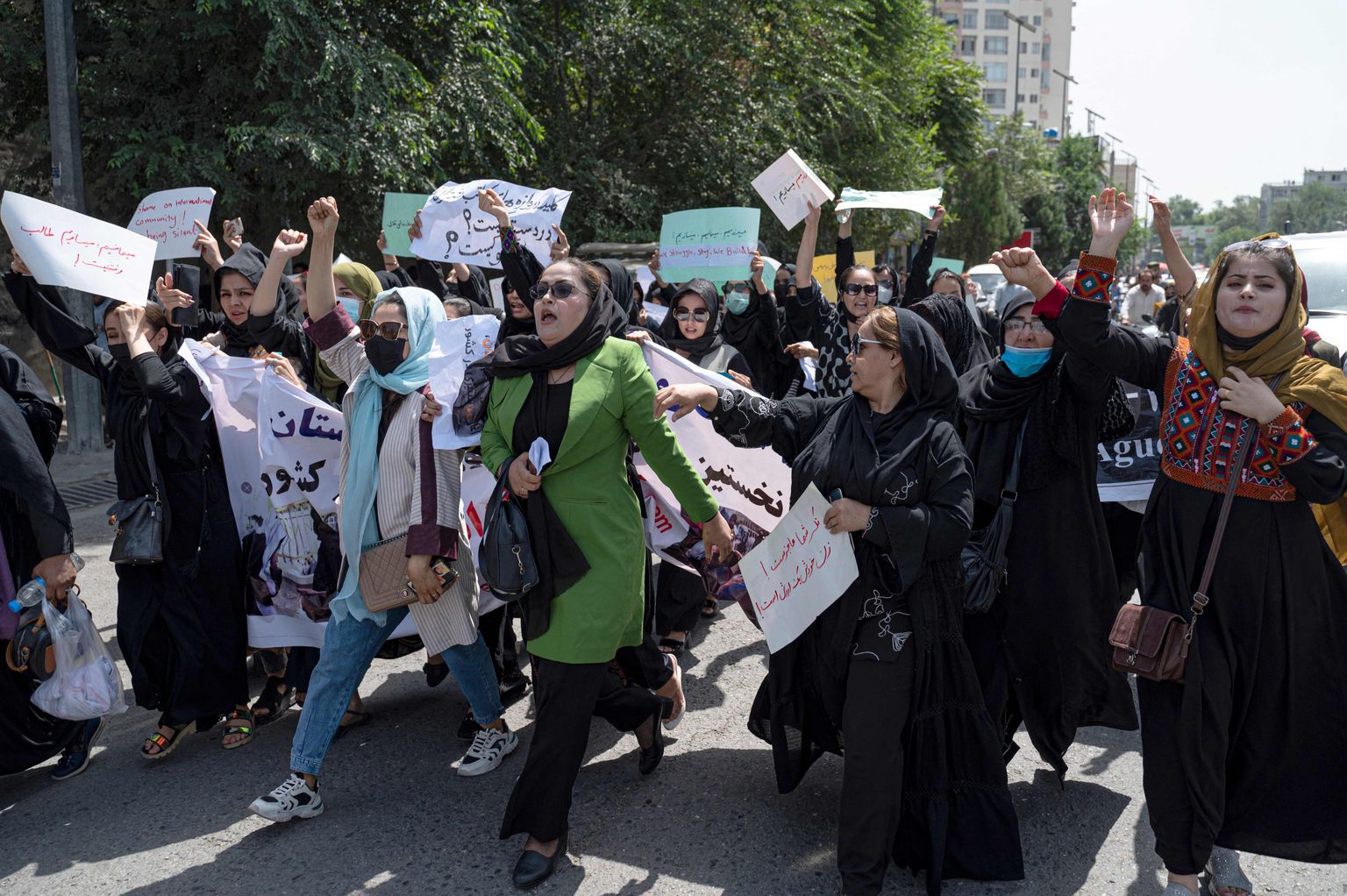 Naiste meeleavaldus Kabulis 13. augustil 2022.
