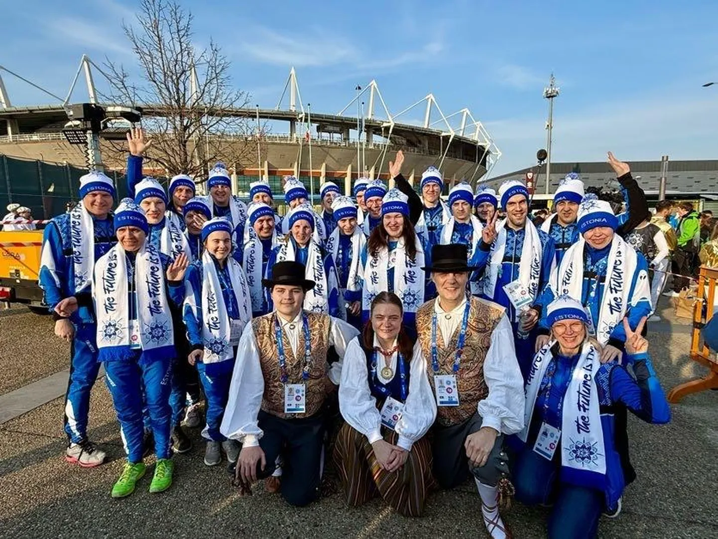 Eesti koondis Torinos eriolümpia avamisel.