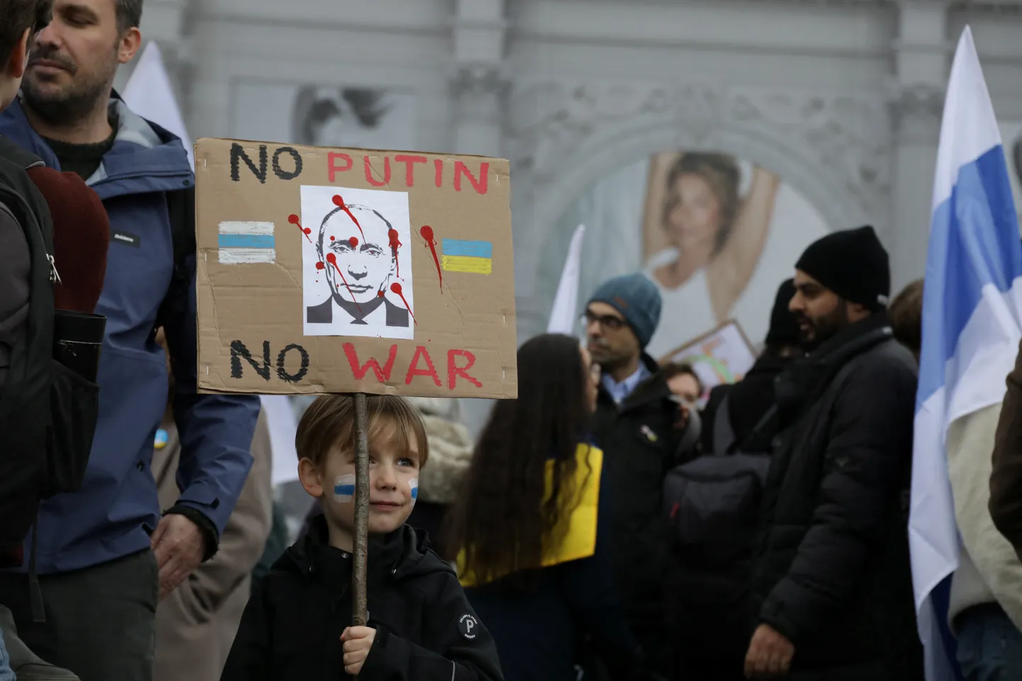 Акция протеста в поддержку Украины в Лондоне (25 февраля 2024).