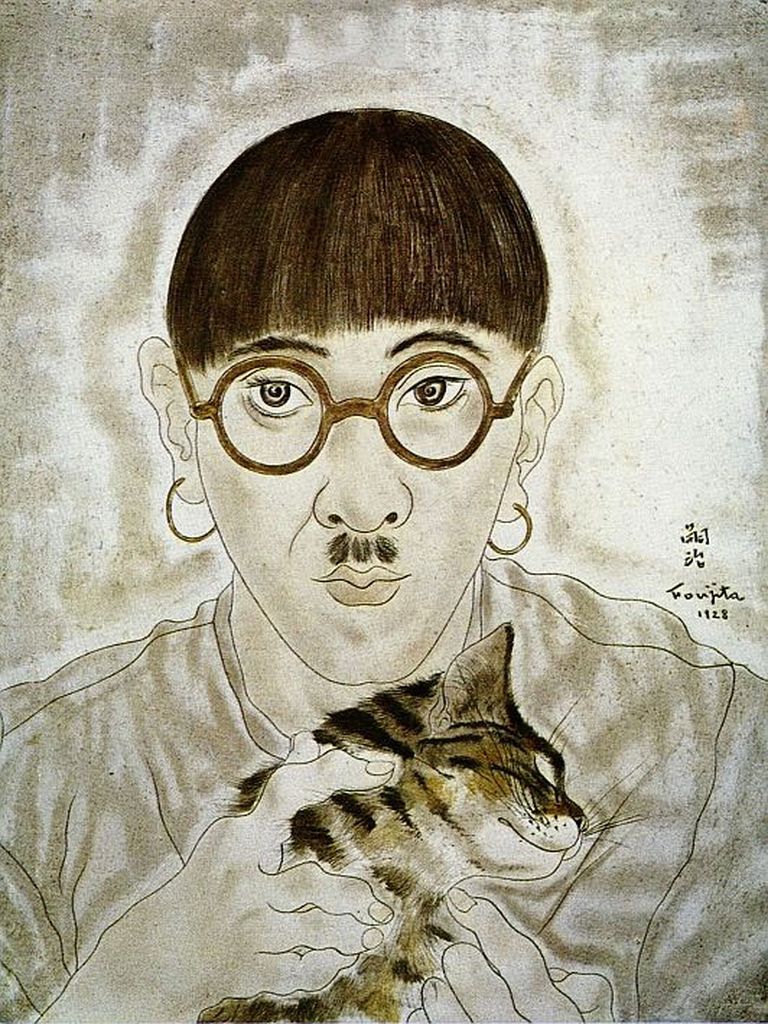 Cuguharu Fužita "Pašportrets ar kaķi"