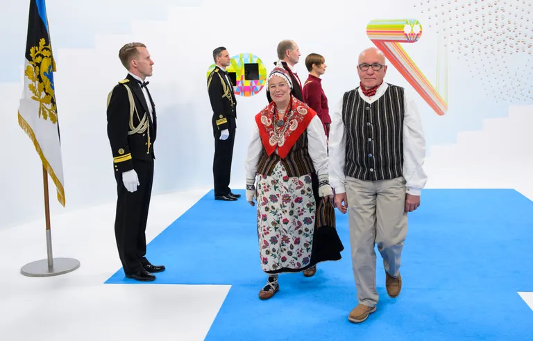 Ruhnu vallavanem Jaan Urvet ja Krista Urvet.