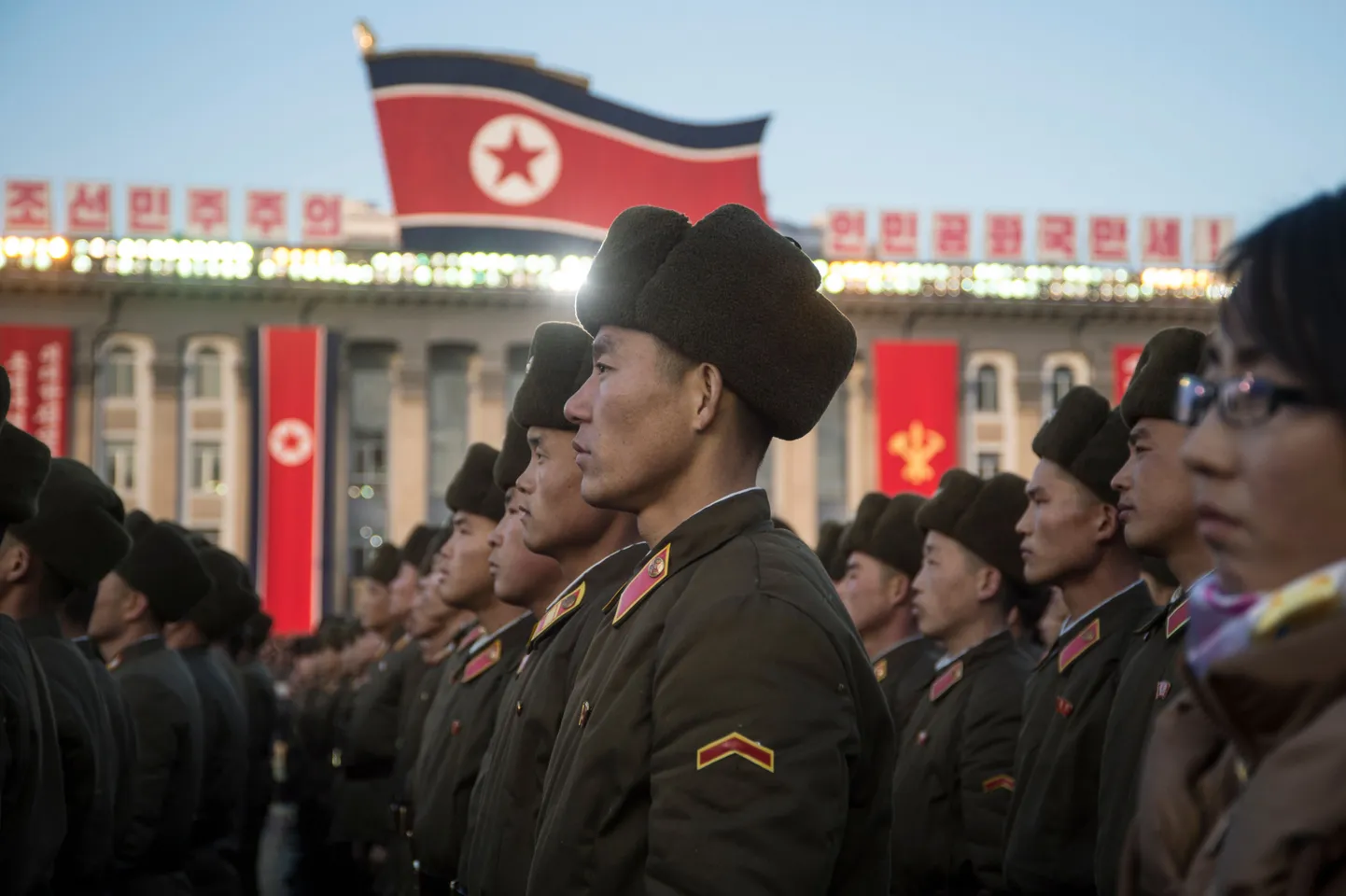 Põhja-Korea sõdurid Pyongyangis.